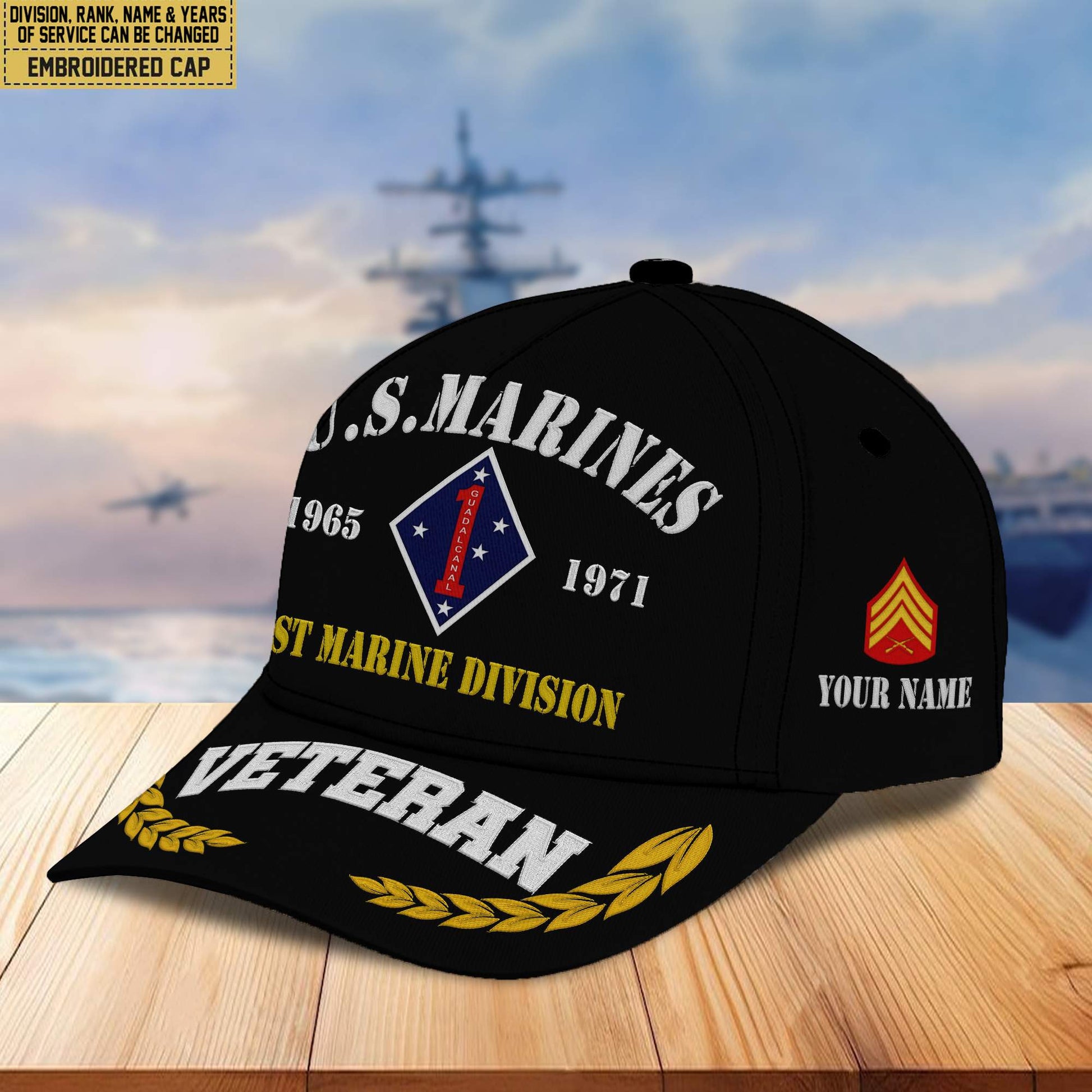 Premium Custom USMC Embroidered Cap VPVC301703, Hat for Marine Veteran, Gifts For Dad, Gifts On Father's Day, Independence Day, Veterans Day.