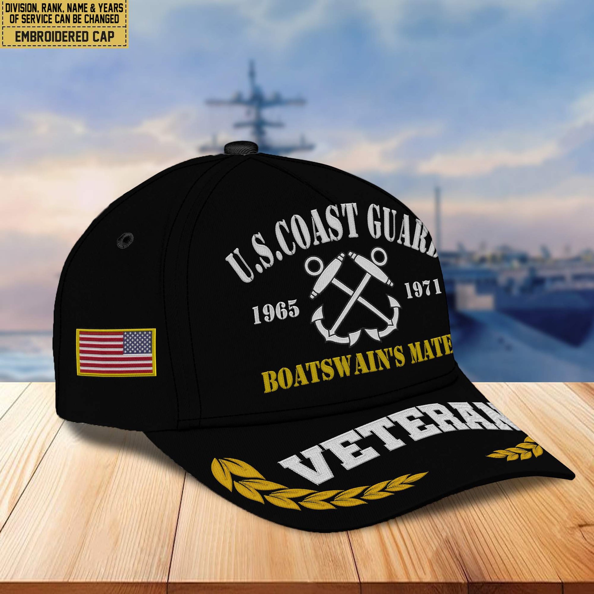 Premium Custom USCG Embroidered Cap VPVC301705, Hat for Coast Guard Veteran, Gifts For Dad, Gifts On Father's Day, Independence Day, Veterans Day.