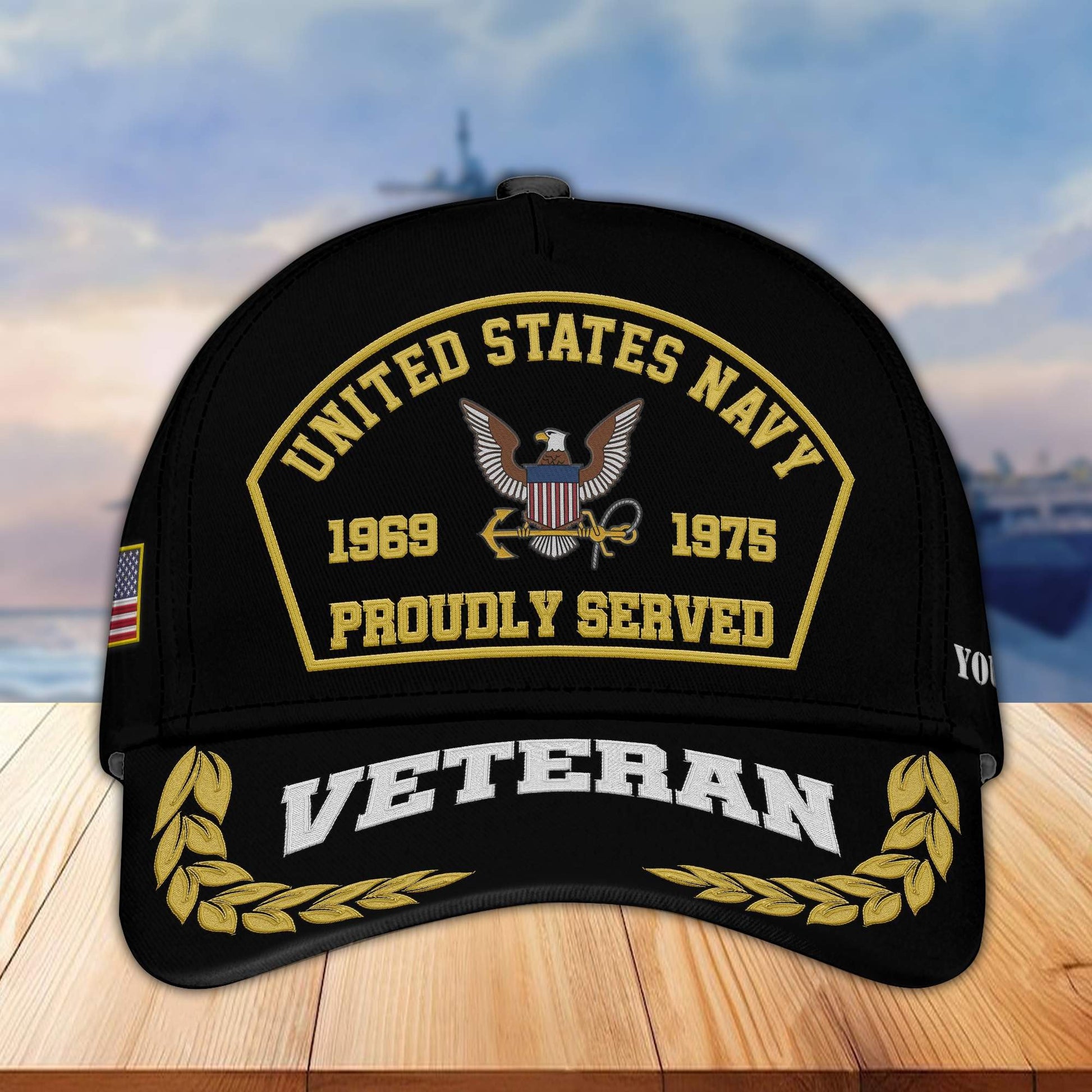 Premium Custom Name, Rank, Year US Navy Embroidered Cap VPVC301902, Cap for Navy Veteran, Gifts For Dad, Gifts On Father's Day, Independence Day, Veterans Day.