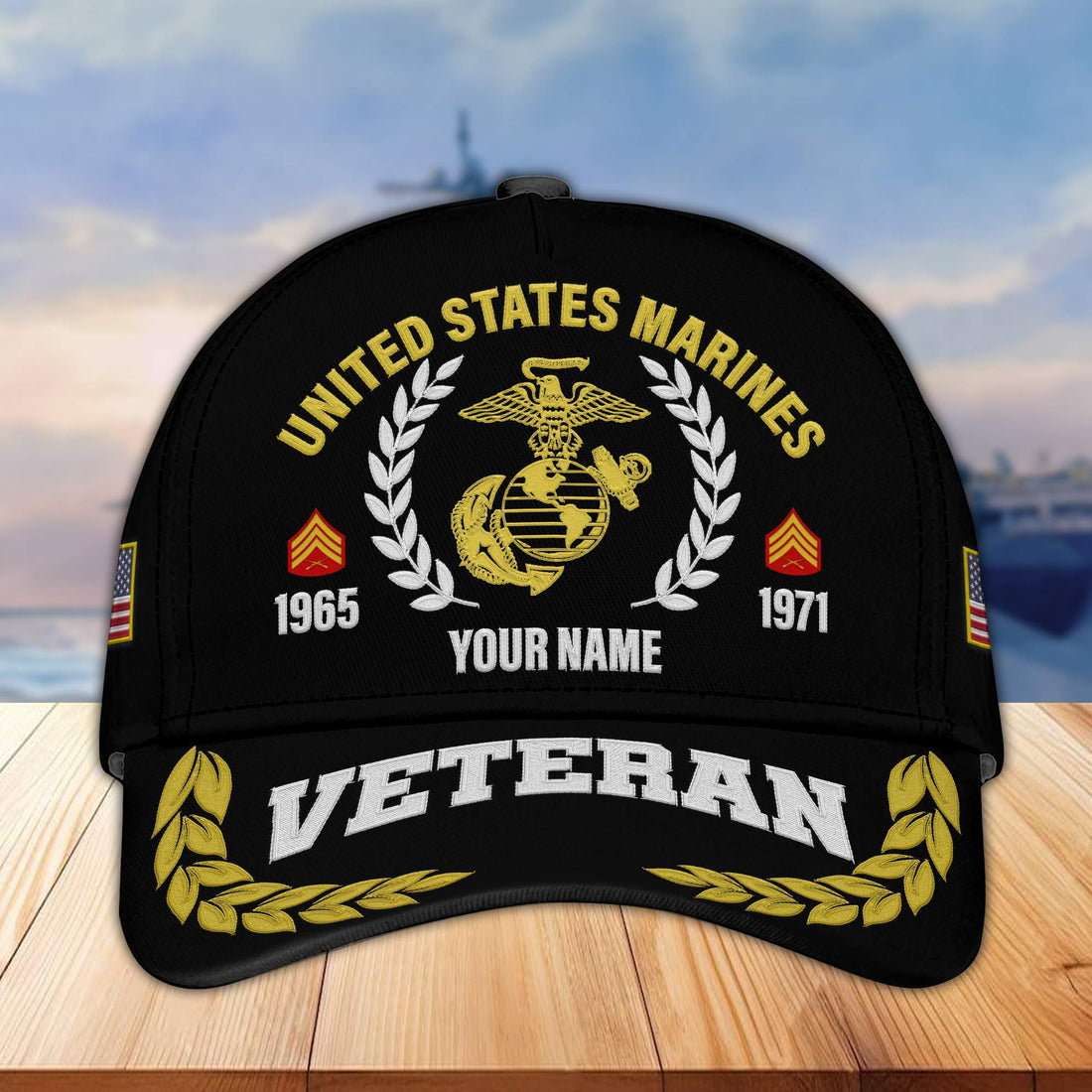 Premium Custom Name, Rank, Year USMC Embroidered Cap VPVC302403, Cap for Marine Veteran, Gifts For Dad, Gifts On Father's Day, Independence Day, Veterans Day.