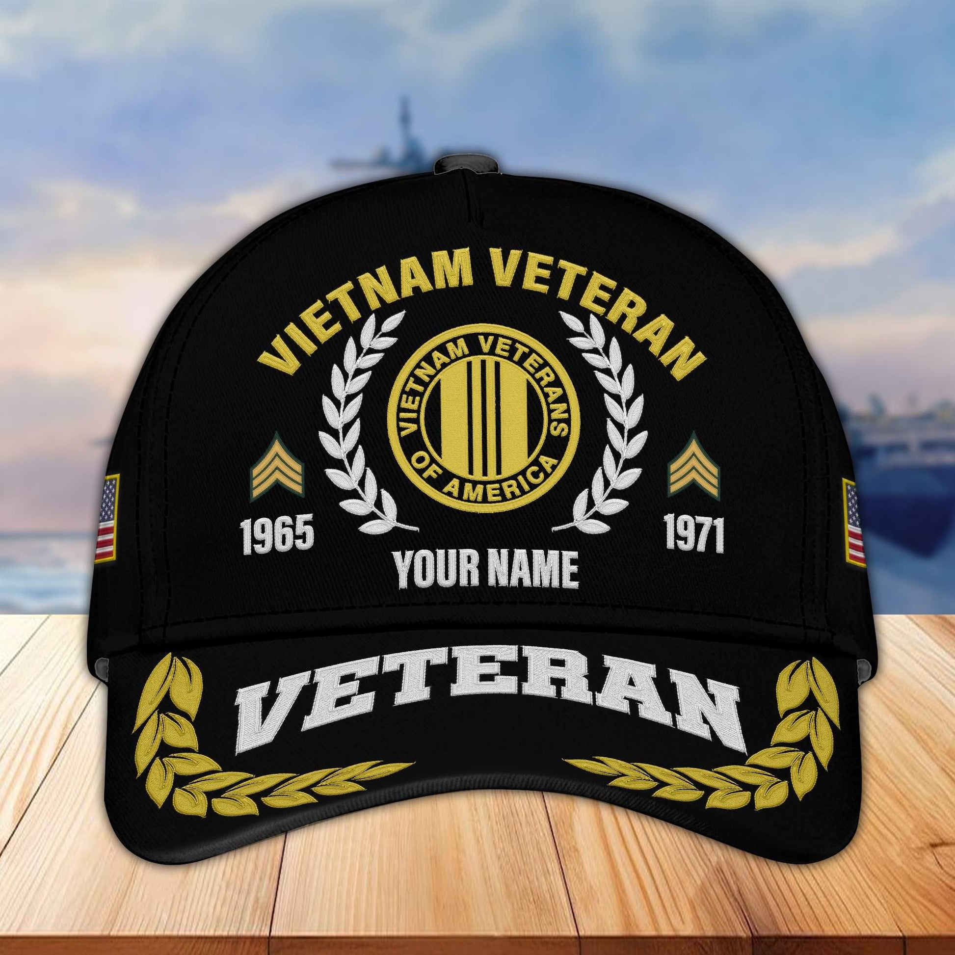 Premium Custom Name, Rank, Year Vietnam Veteran Embroidered Cap VPVC302406, Cap for Vietnam Veteran, Gifts For Dad, Gifts On Father's Day, Independence Day, Veterans Day.