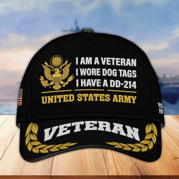 Premium Custom US Army Embroidered Cap VPVC302101, Cap for Army Veteran, Gifts For Dad, Gifts On Father's Day, Independence Day, Veterans Day.