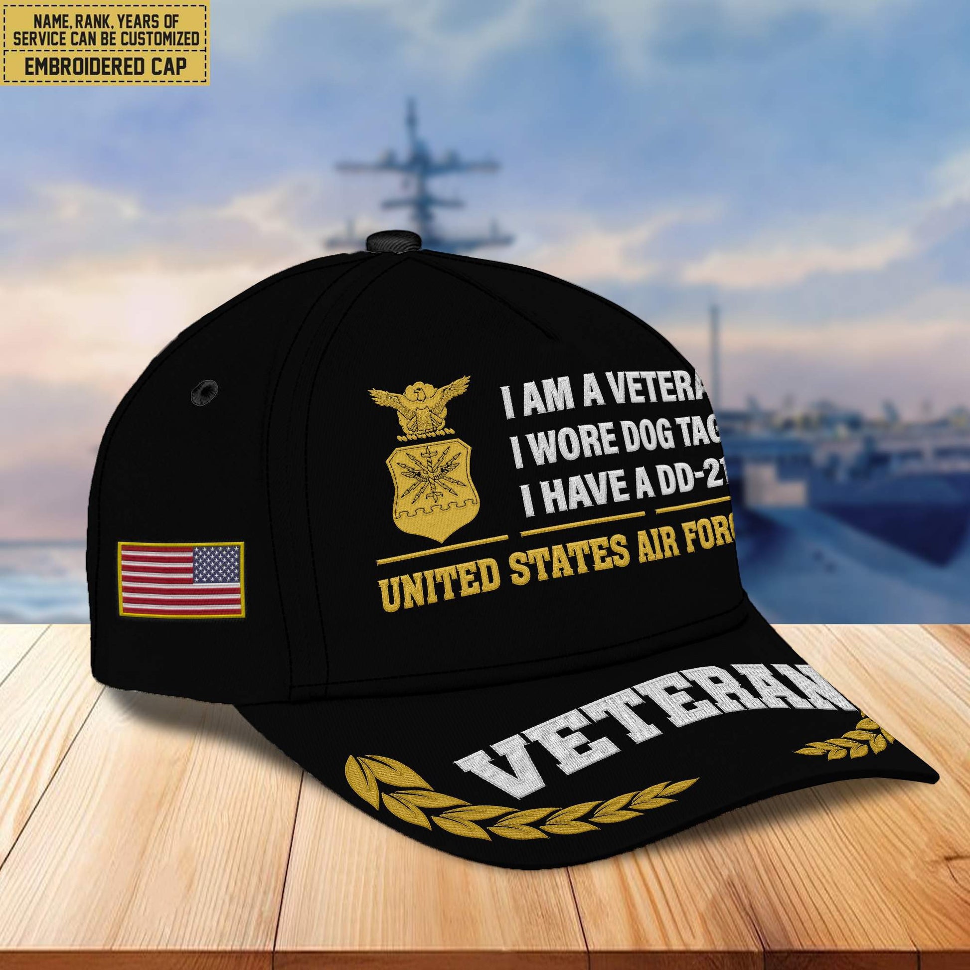 Premium Custom USAF Embroidered Cap VPVC302104, Cap for Air Force Veteran, Gifts For Dad, Gifts On Father's Day, Independence Day, Veterans Day.
