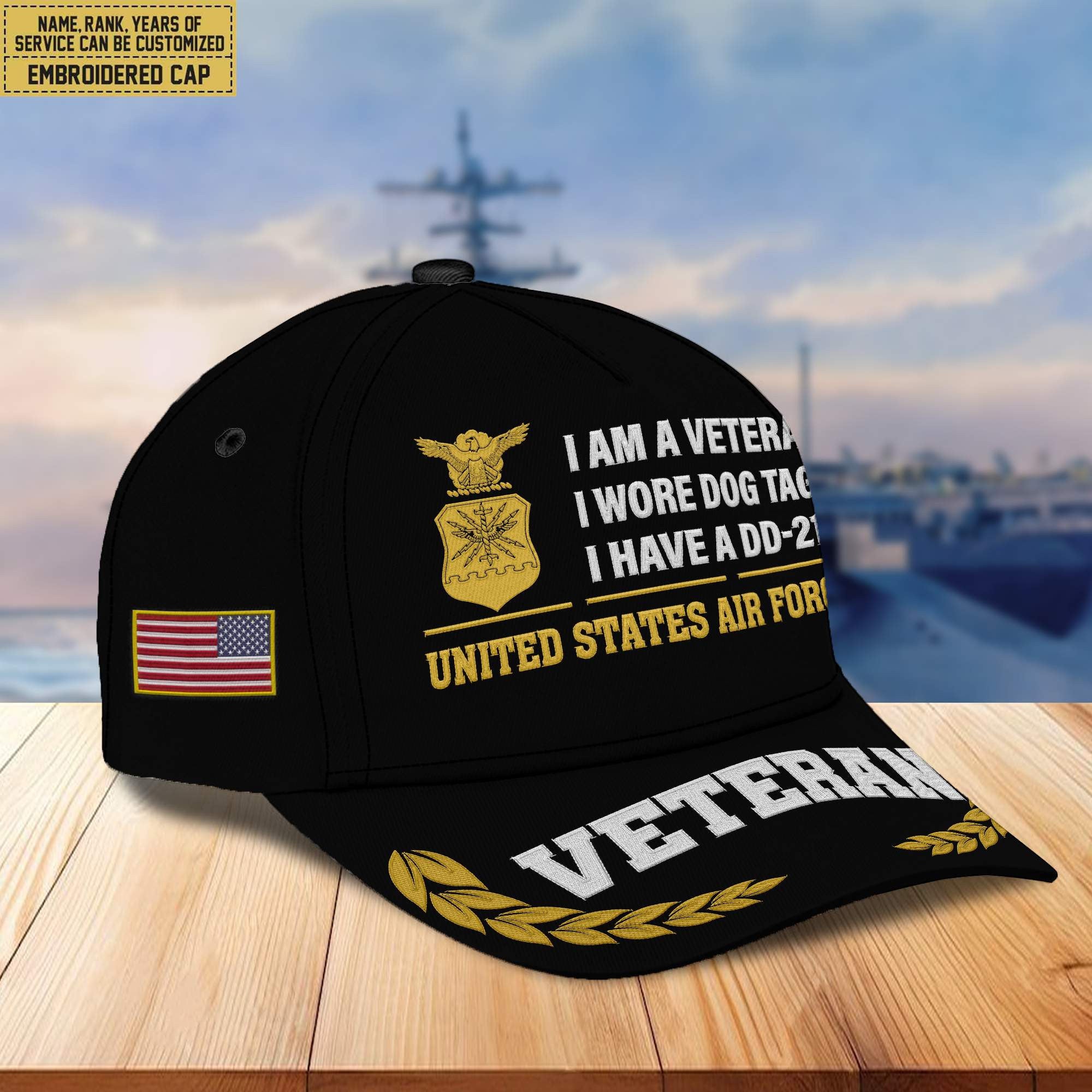 Premium Custom USAF Embroidered Cap VPVC302104, Cap for Air Force Veteran, Gifts For Dad, Gifts On Father's Day, Independence Day, Veterans Day.