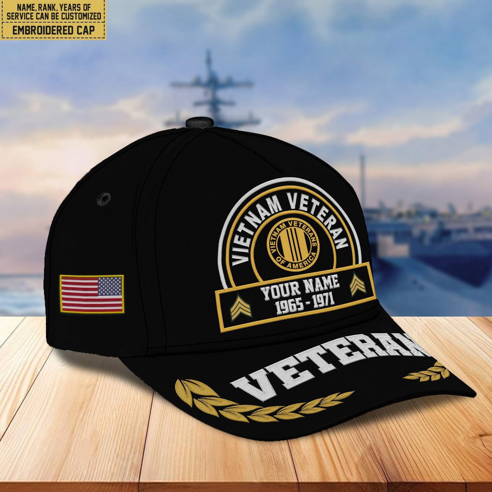 Premium Custom Vietnam Veteran Embroidered Cap VPVC302306, Cap for Vietnam Veteran, Gifts For Dad, Gifts On Father's Day, Independence Day, Veterans Day.