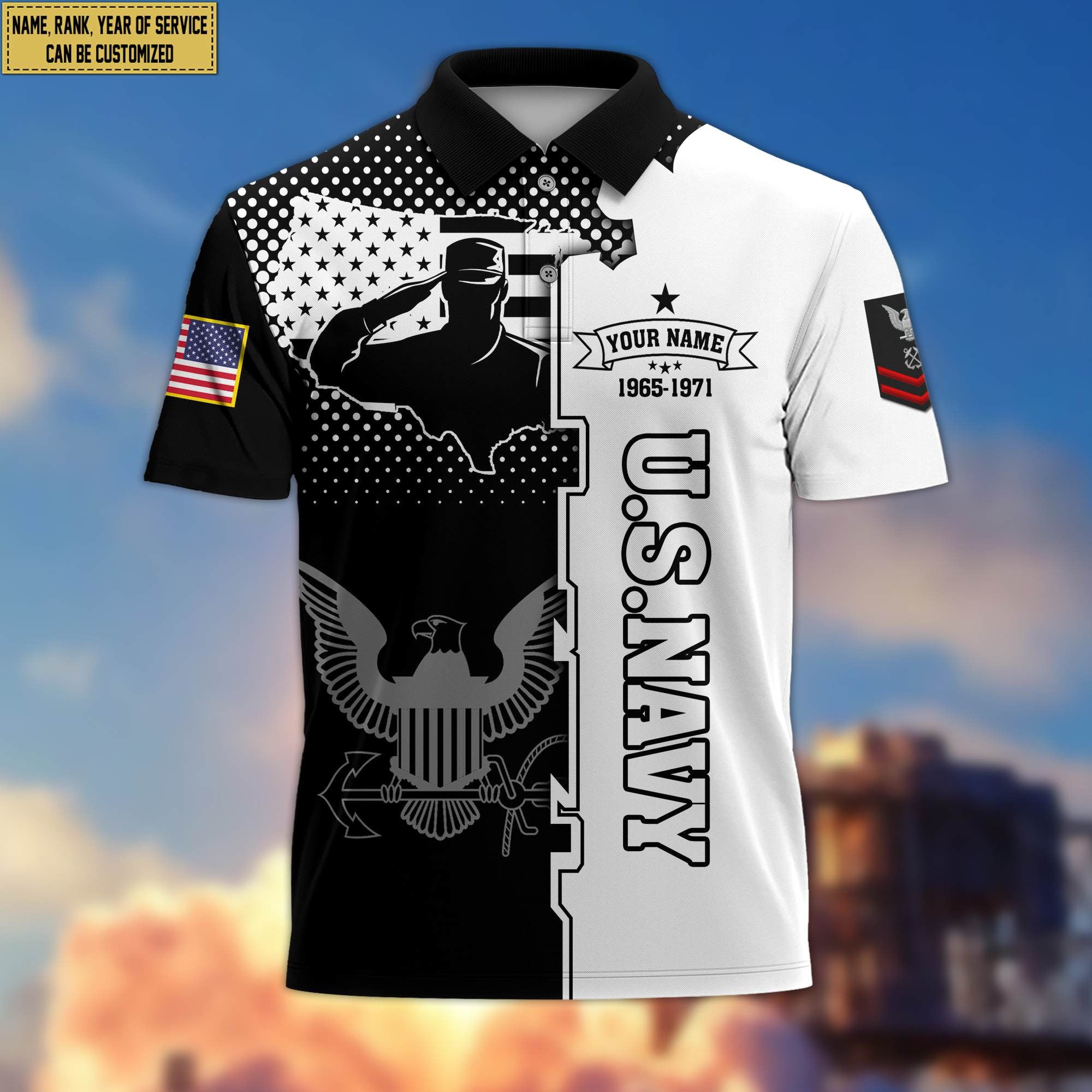 Premium US Navy Polo Shirt VPVC207002, Custom Name, Rank, Year, Gifts for Navy Veteran, Gifts For Dad, Gifts On Father's Day, Independence Day, Veterans Day.