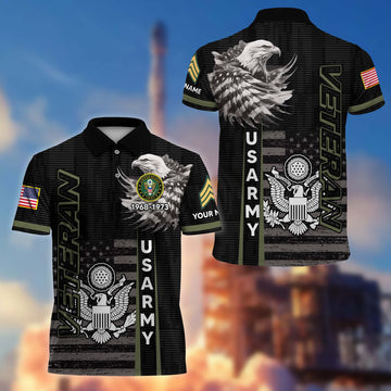 Premium US Army Polo Shirt VPVC205401, Custom Name, Rank, Year, Gifts for Army Veteran, Gifts For Dad, Gifts On Father's Day, Independence Day, Veterans Day.