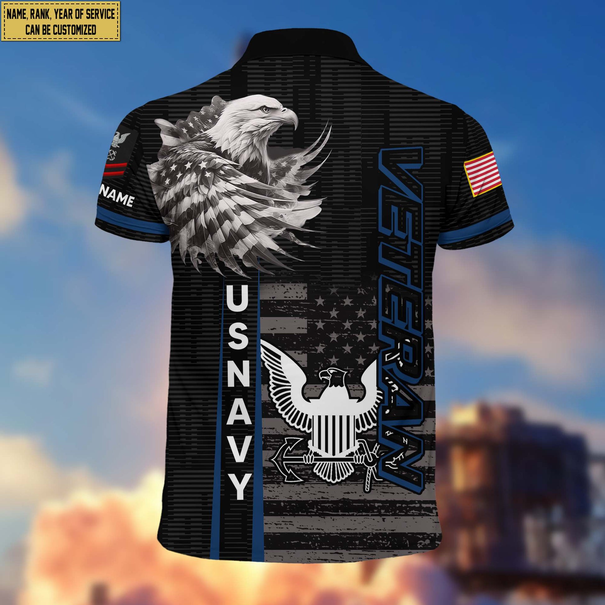 Premium US Navy Polo Shirt VPVC205402, Custom Name, Rank, Year, Gifts for Navy Veteran, Gifts For Dad, Gifts On Father's Day, Independence Day, Veterans Day.