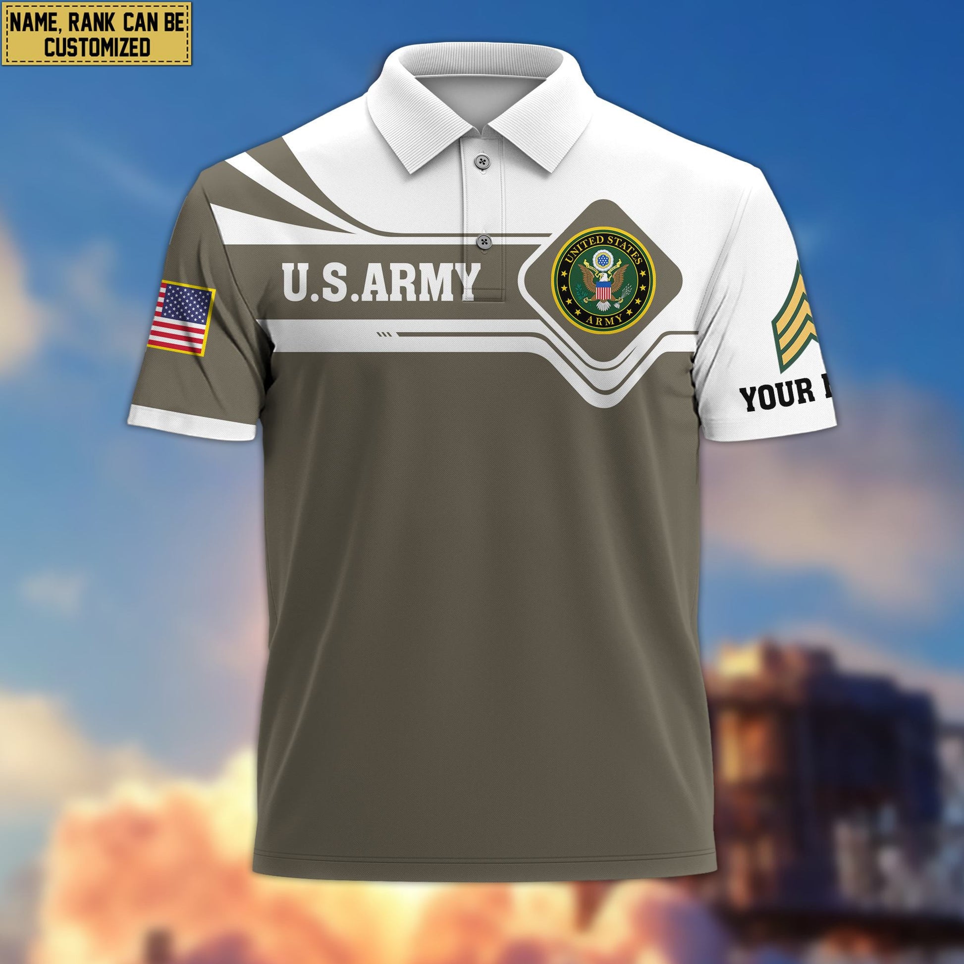 Premium Custom US Army Polo Shirt VPVC205501, Gifts for Army Veteran, Gifts For Dad, Gifts On Father's Day, Independence Day, Veterans Day.