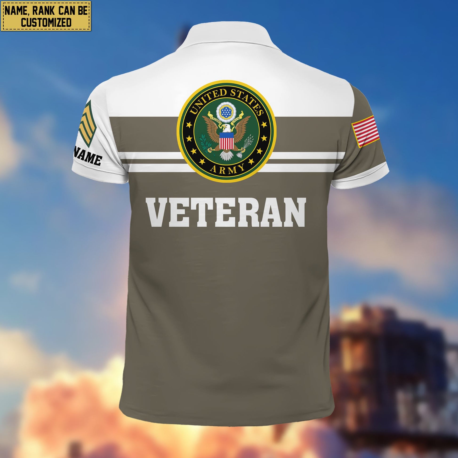Premium Custom US Army Polo Shirt VPVC205501, Gifts for Army Veteran, Gifts For Dad, Gifts On Father's Day, Independence Day, Veterans Day.
