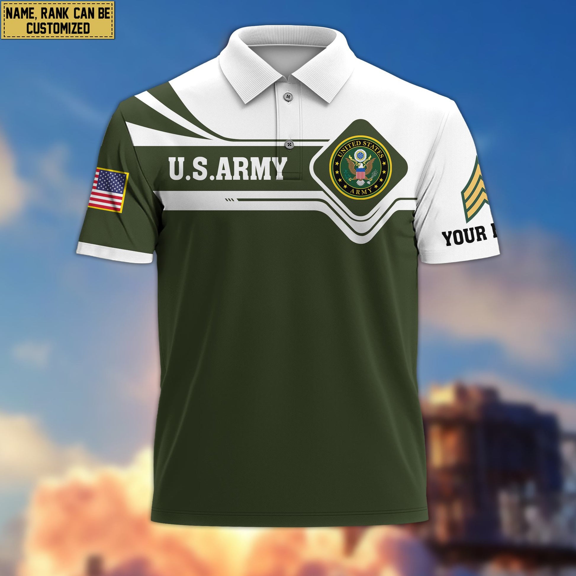 Premium Custom US Army Polo Shirt VPVC205510, Gifts for Army Veteran, Gifts For Dad, Gifts On Father's Day, Independence Day, Veterans Day.