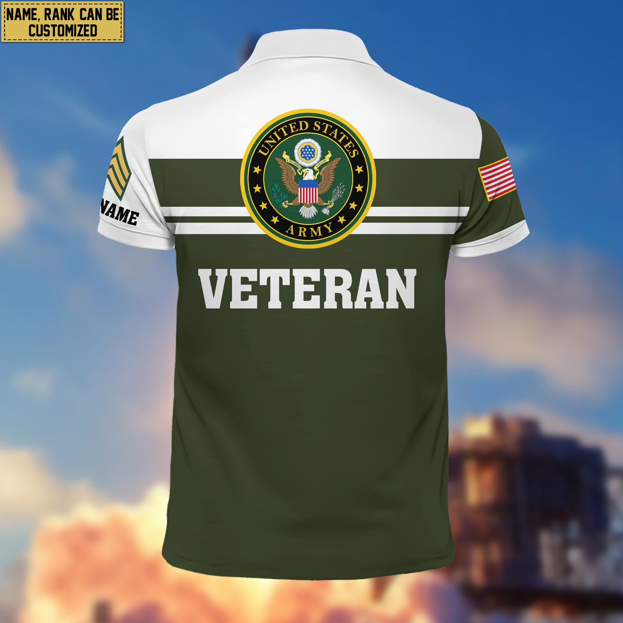 Premium Custom US Army Polo Shirt VPVC205510, Gifts for Army Veteran, Gifts For Dad, Gifts On Father's Day, Independence Day, Veterans Day.
