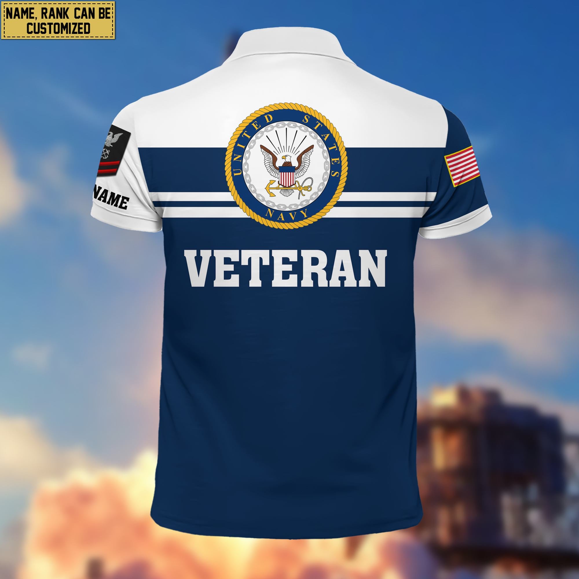 Premium Custom US Navy Polo Shirt VPVC205502, Gifts for Navy Veteran, Gifts For Dad, Gifts On Father's Day, Independence Day, Veterans Day.