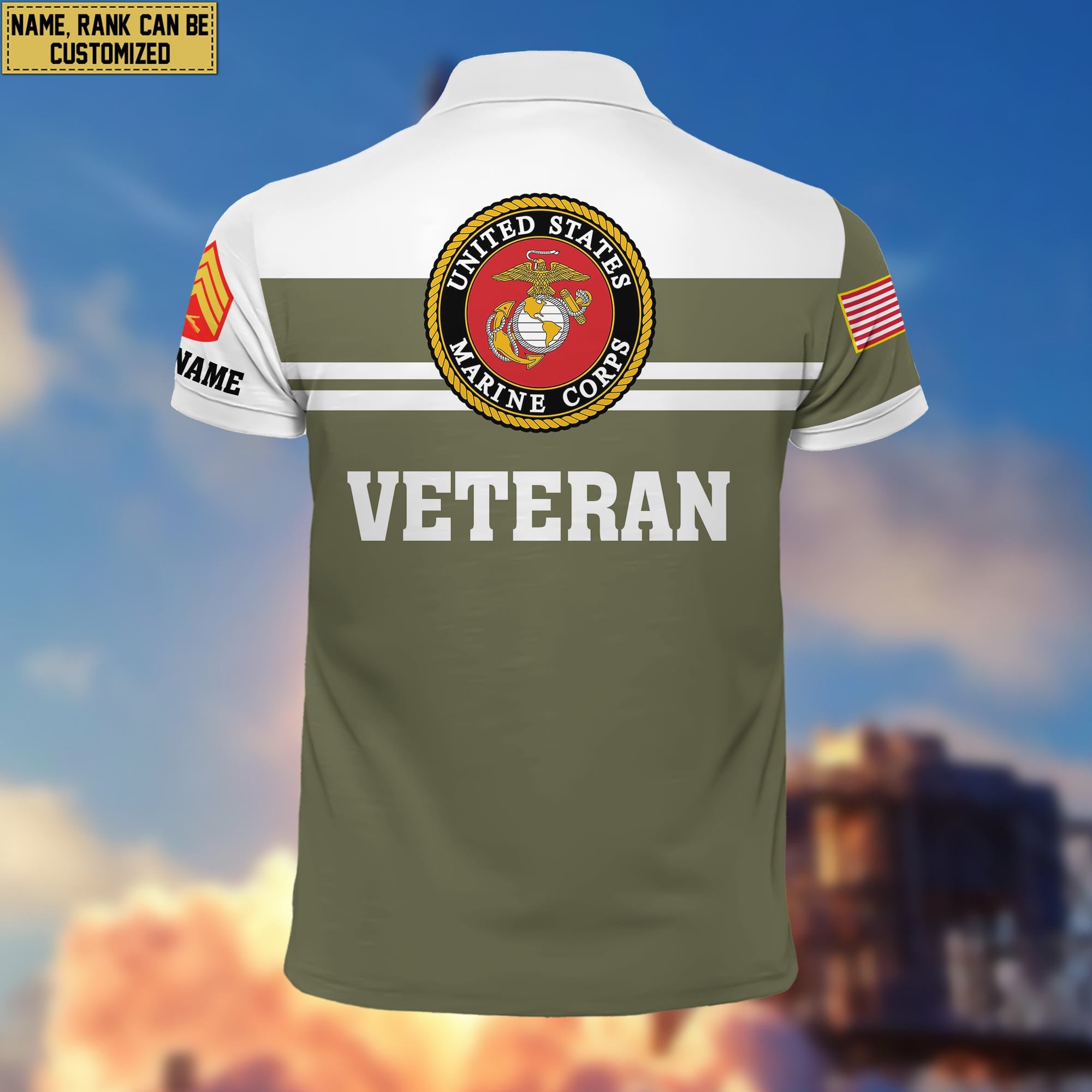 Premium Custom USMC Polo Shirt VPVC205511, Gifts for Marine Veteran, Gifts For Dad, Gifts On Father's Day, Independence Day, Veterans Day.