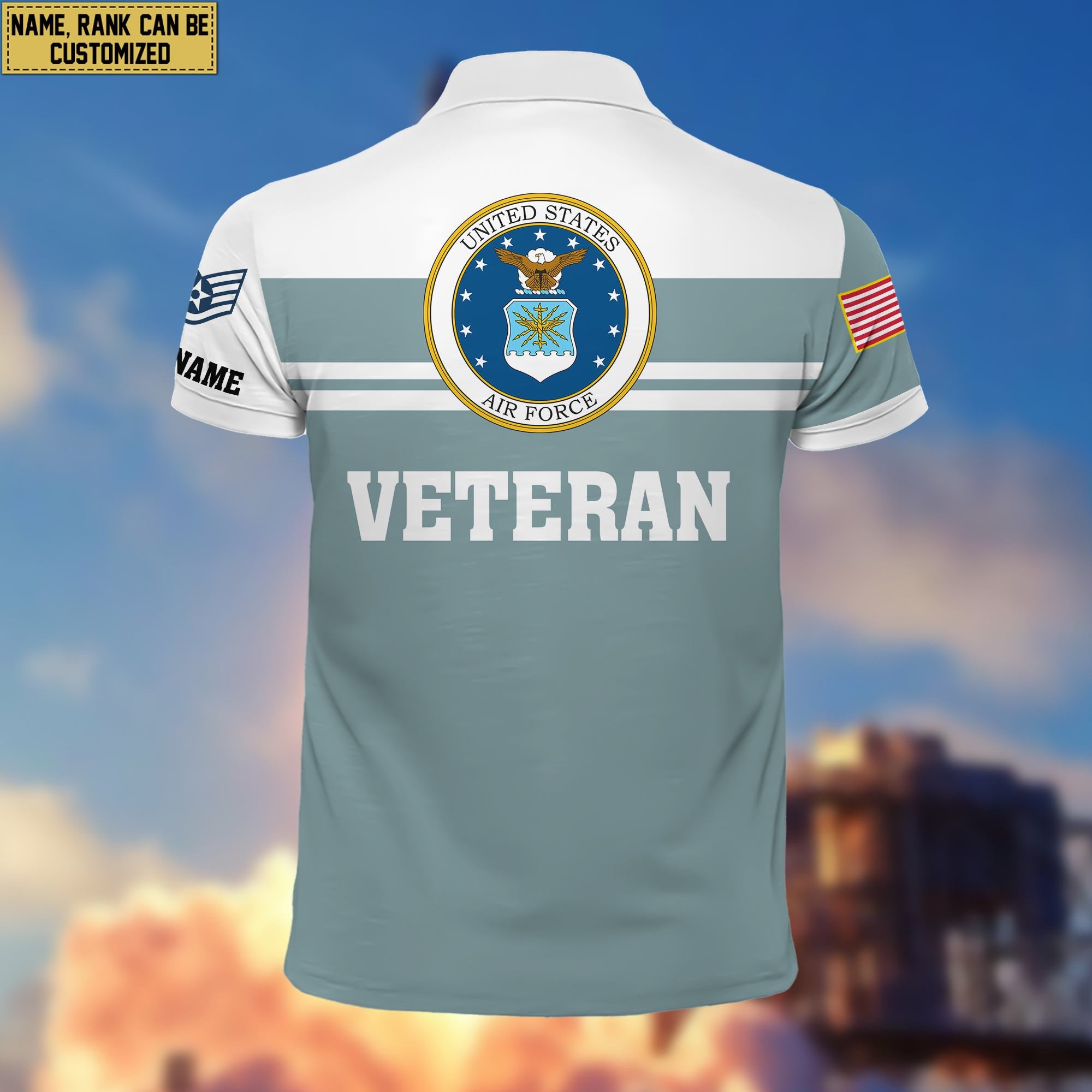 Premium Custom USAF Polo Shirt VPVC205504, Gifts for Air Force Veteran, Gifts For Dad, Gifts On Father's Day, Independence Day, Veterans Day.