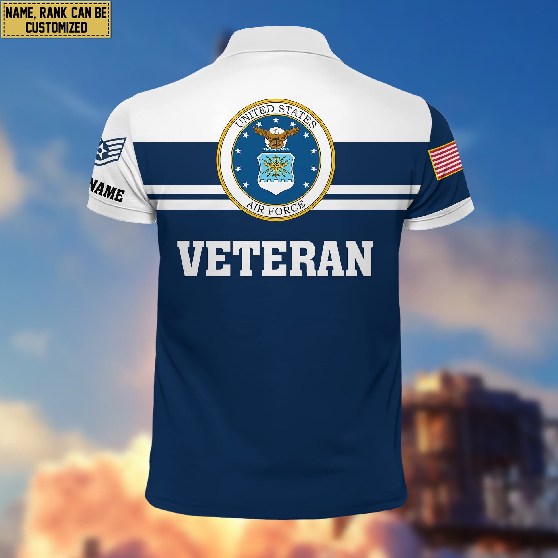 Premium Custom USAF Polo Shirt VPVC205512, Gifts for Air Force Veteran, Gifts For Dad, Gifts On Father's Day, Independence Day, Veterans Day.