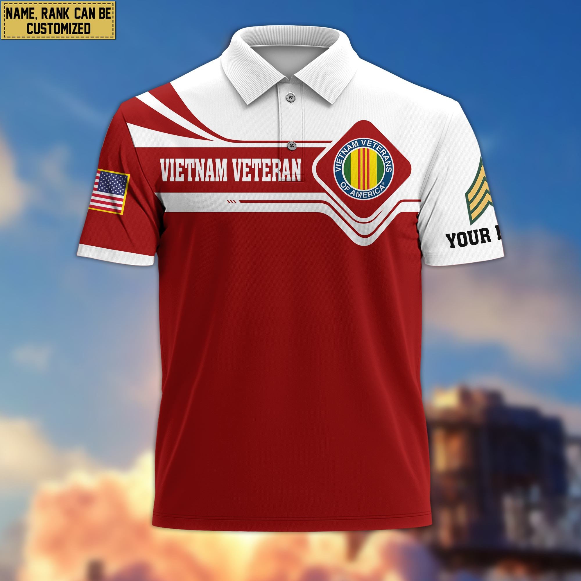 Premium Custom Vietnam Veteran Polo Shirt VPVC205506, Gifts for Vietnam Veteran, Gifts For Dad, Gifts On Father's Day, Independence Day, Veterans Day.