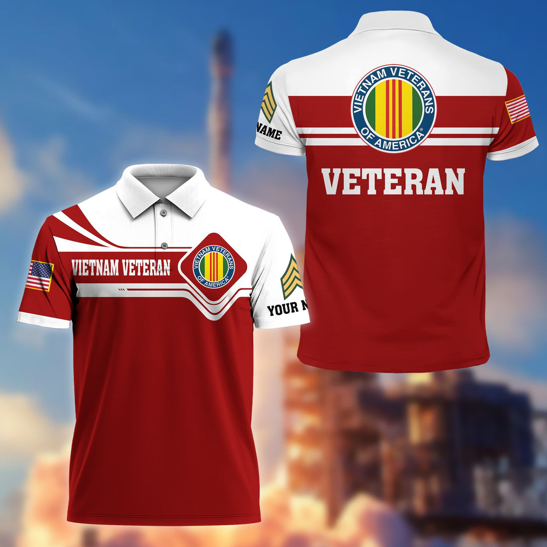 Premium Custom Vietnam Veteran Polo Shirt VPVC205506, Gifts for Vietnam Veteran, Gifts For Dad, Gifts On Father's Day, Independence Day, Veterans Day.
