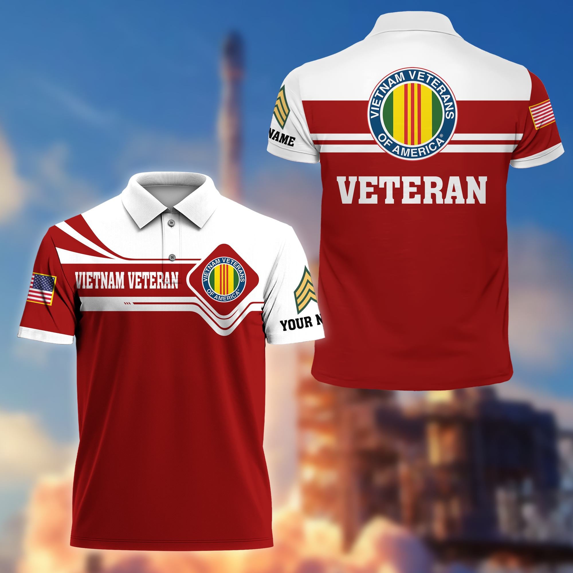 Premium Custom Vietnam Veteran Polo Shirt VPVC205506, Gifts for Vietnam Veteran, Gifts For Dad, Gifts On Father's Day, Independence Day, Veterans Day.