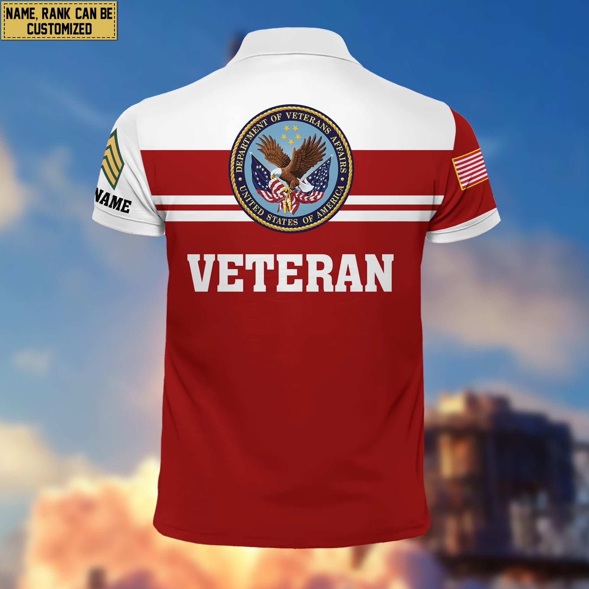 Premium Custom US Veteran Polo Shirt VPVC205507, Gifts for US Veteran, Gifts For Dad, Gifts On Father's Day, Independence Day, Veterans Day.