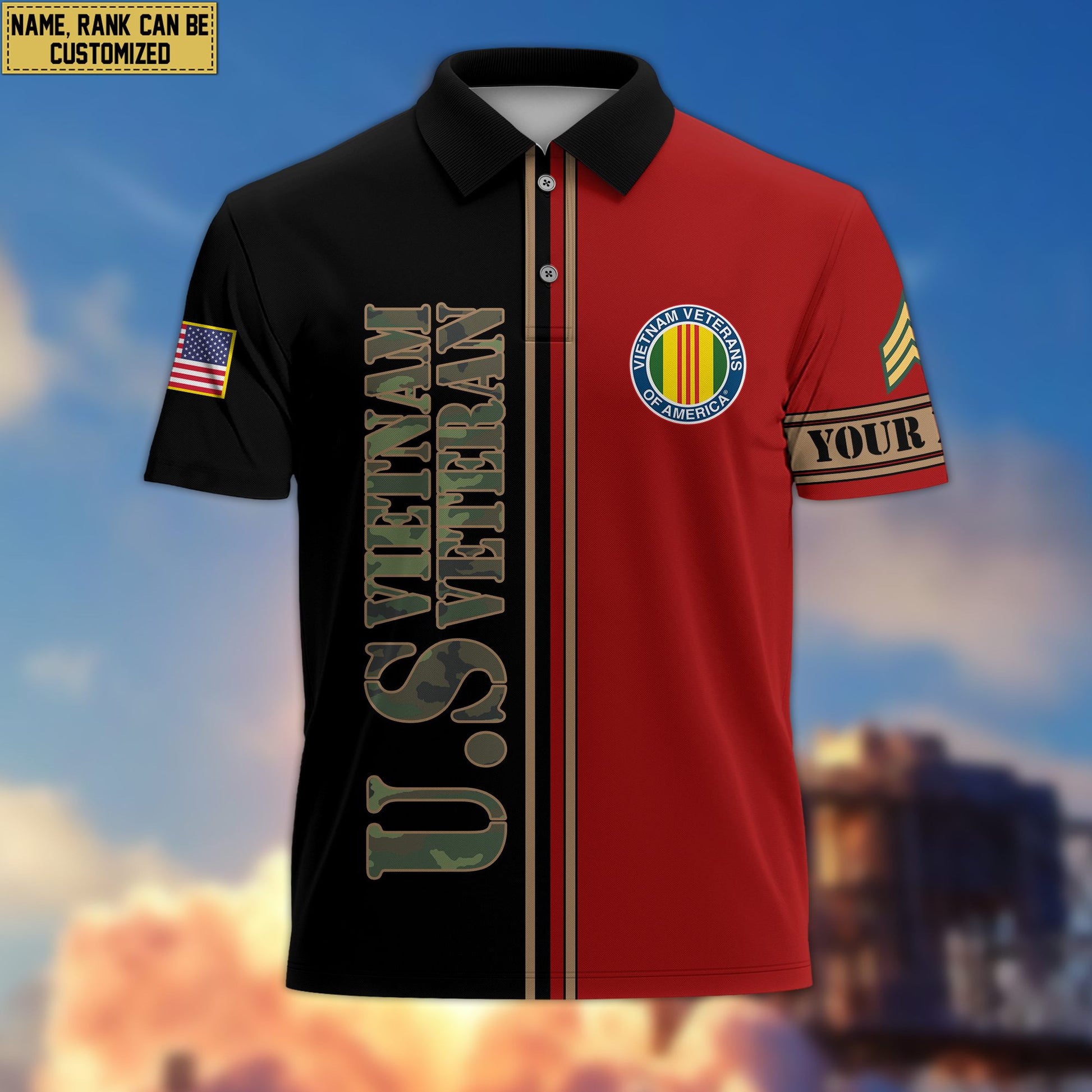 Premium Custom Vietnam Veteran Polo Shirt VPVC205606, Gifts for Vietnam Veteran, Gifts For Dad, Gifts On Father's Day, Independence Day, Veterans Day.