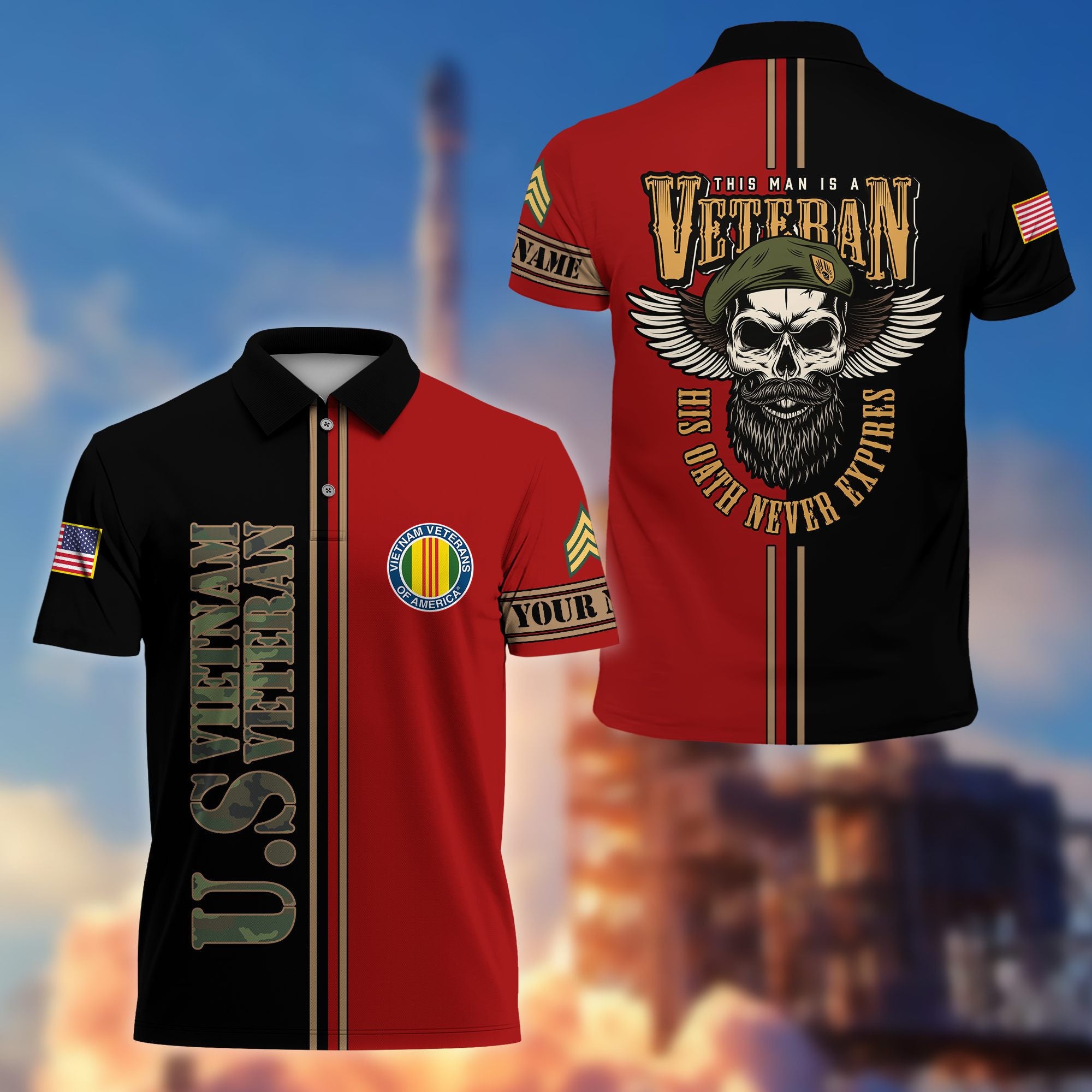 Premium Custom Vietnam Veteran Polo Shirt VPVC205606, Gifts for Vietnam Veteran, Gifts For Dad, Gifts On Father's Day, Independence Day, Veterans Day.