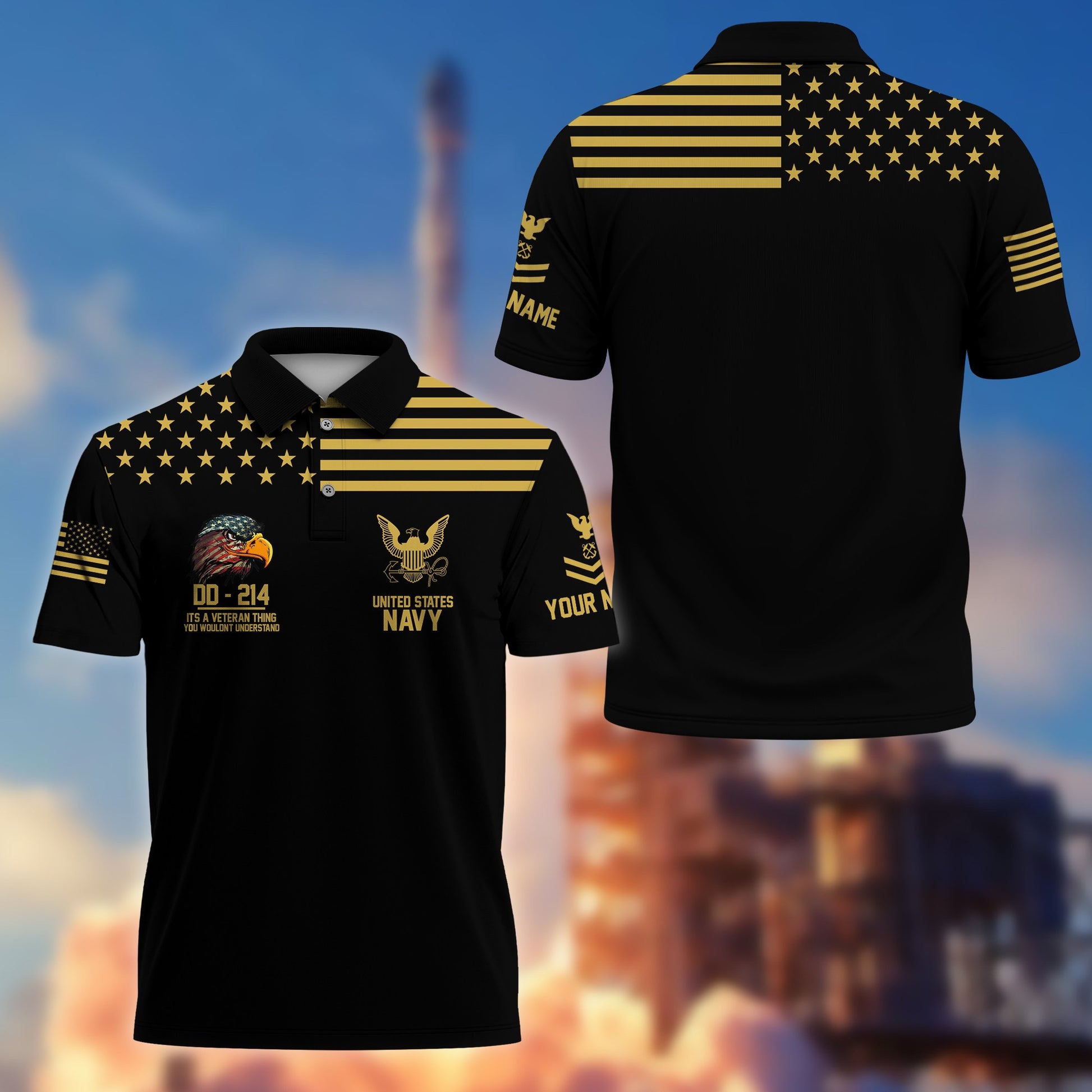 Premium Custom US Navy Polo Shirt VPVC205702, Gifts for Navy Veteran, Gifts For Dad, Gifts On Father's Day, Independence Day, Veterans Day.