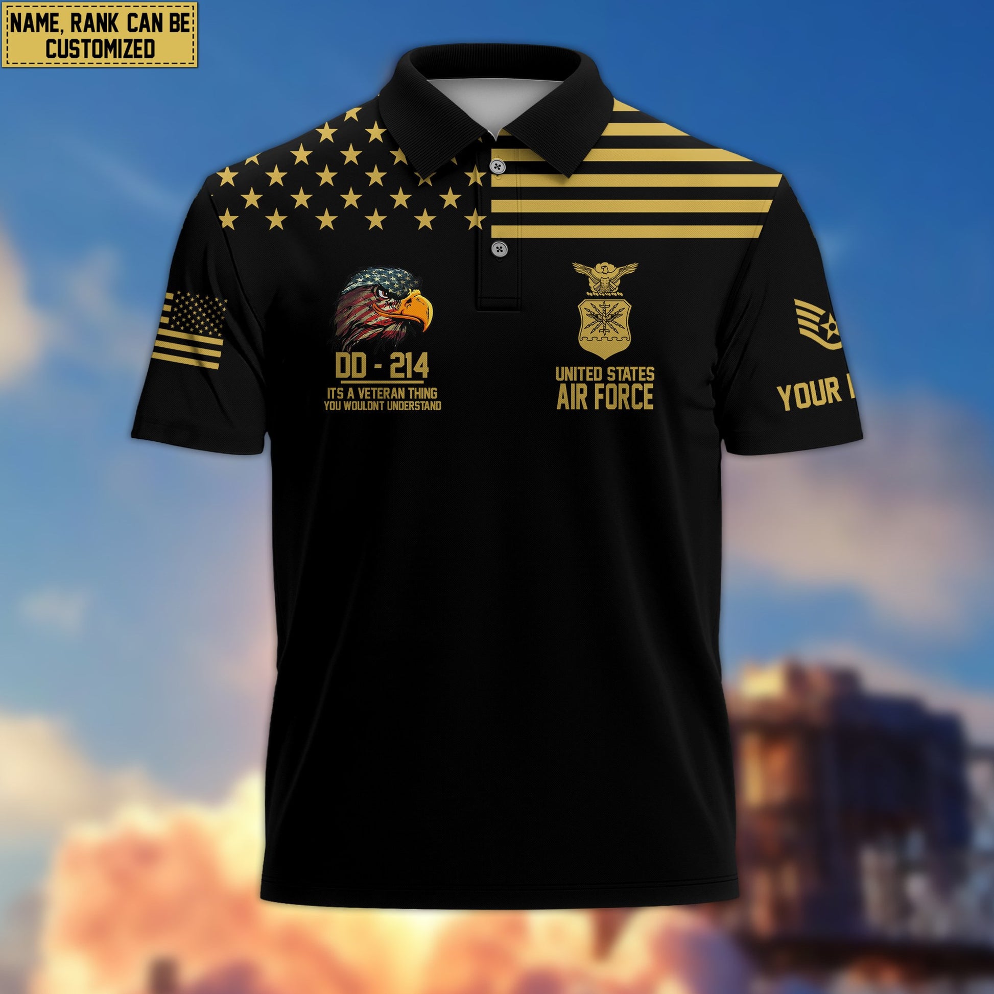 Premium Custom USAF Polo Shirt VPVC205704, Gifts for Air Force Veteran, Gifts For Dad, Gifts On Father's Day, Independence Day, Veterans Day.