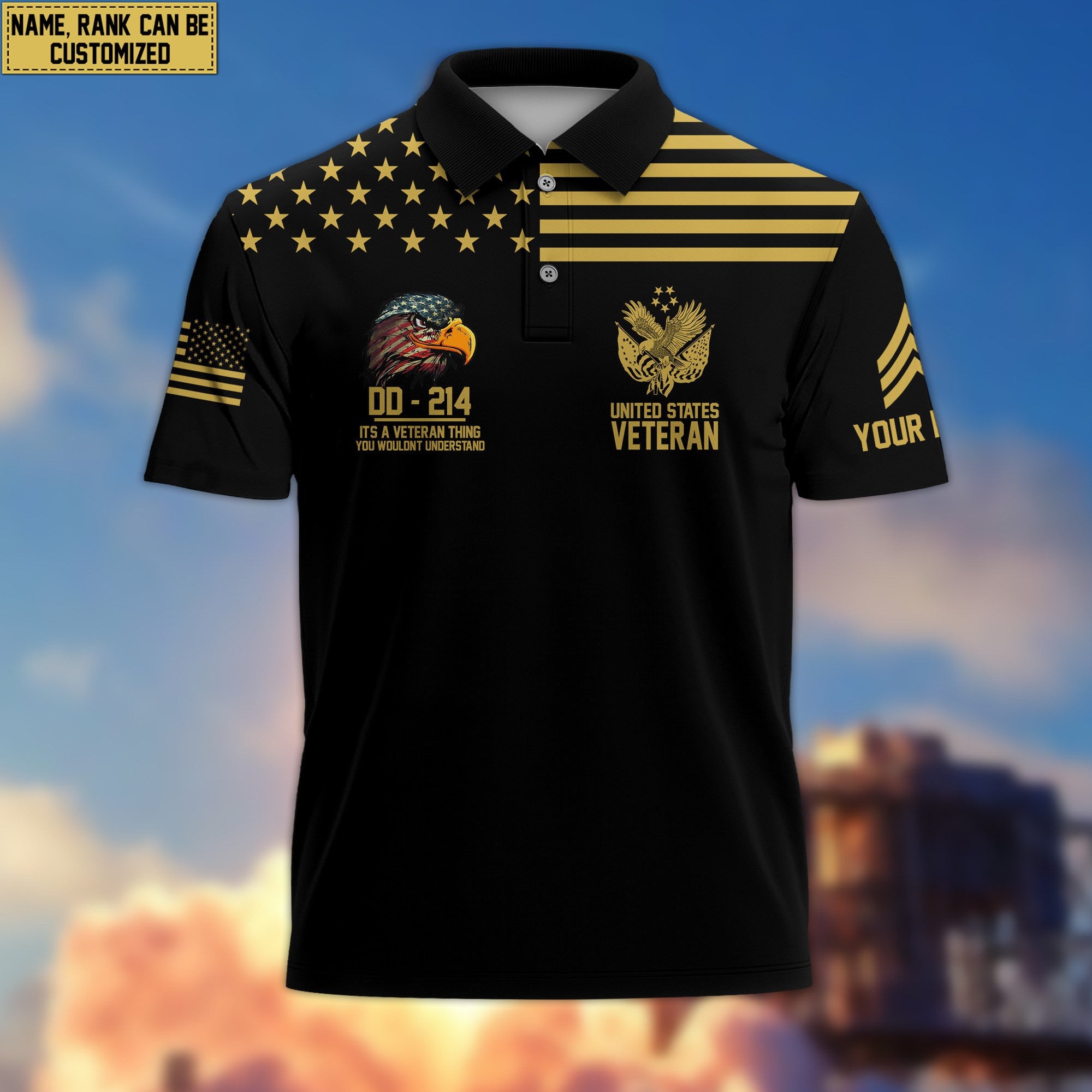 Premium Custom US Veteran Polo Shirt VPVC205707, Gifts for US Veteran, Gifts For Dad, Gifts On Father's Day, Independence Day, Veterans Day.