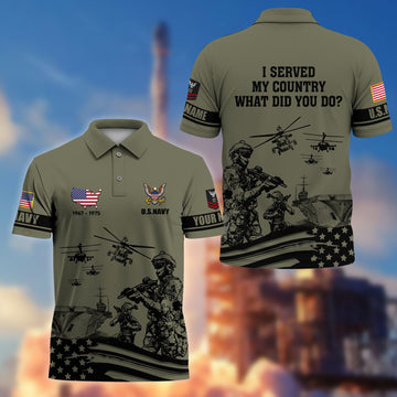 Premium Custom US Navy Polo Shirt VPVC205902, Gifts for Navy Veteran, Gifts For Dad, Gifts On Father's Day, Independence Day, Veterans Day.