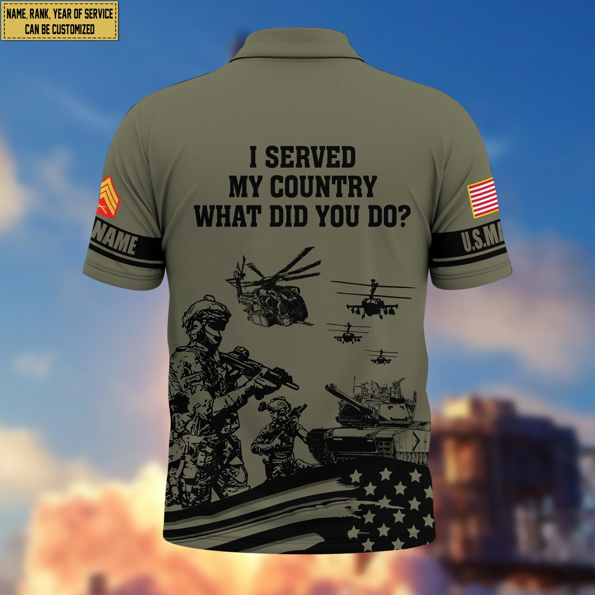 Premium Custom USMC Polo Shirt VPVC205903, Gifts for Marine Veteran, Gifts For Dad, Gifts On Father's Day, Independence Day, Veterans Day.
