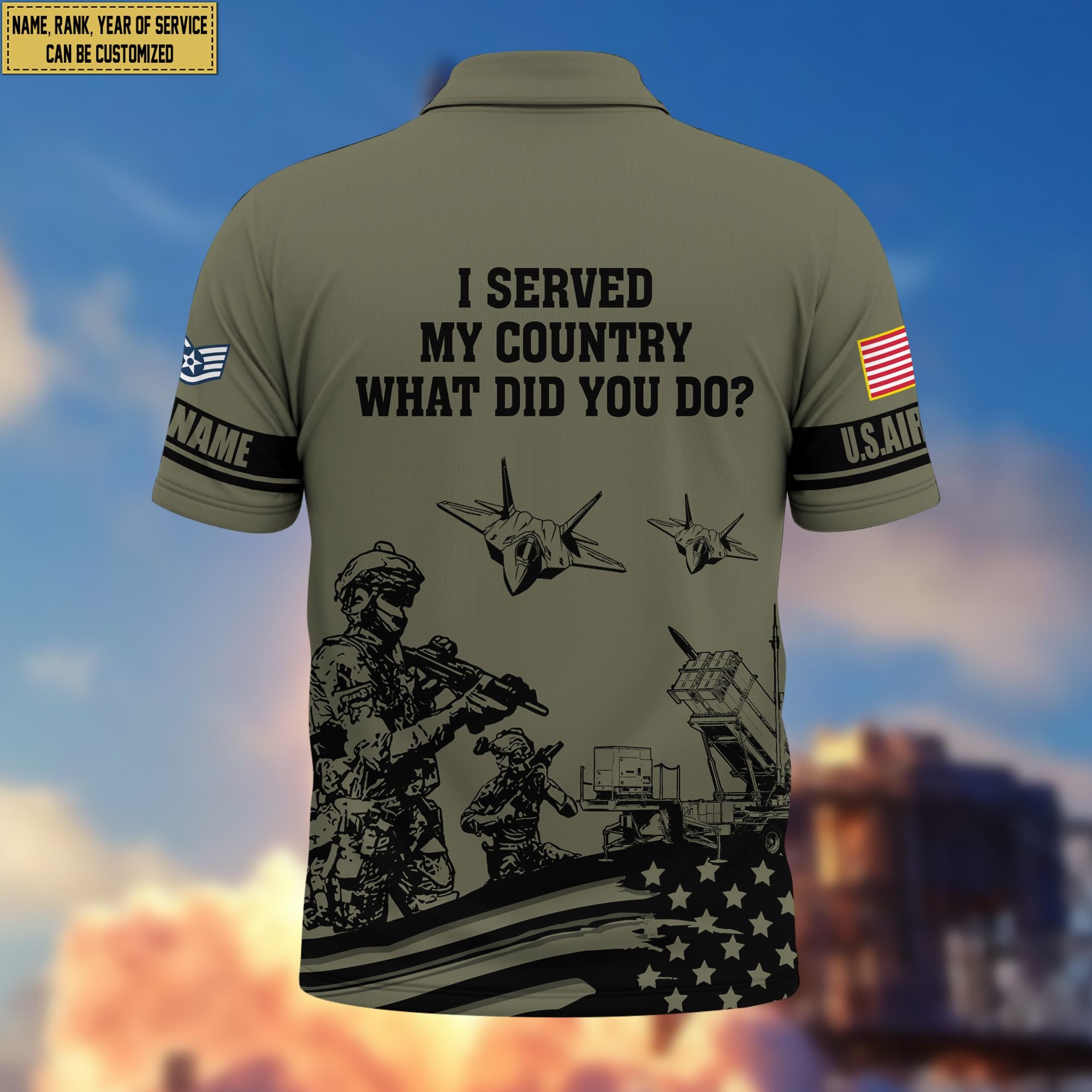 Premium Custom USAF Polo Shirt VPVC205904, Gifts for Air Force Veteran, Gifts For Dad, Gifts On Father's Day, Independence Day, Veterans Day.