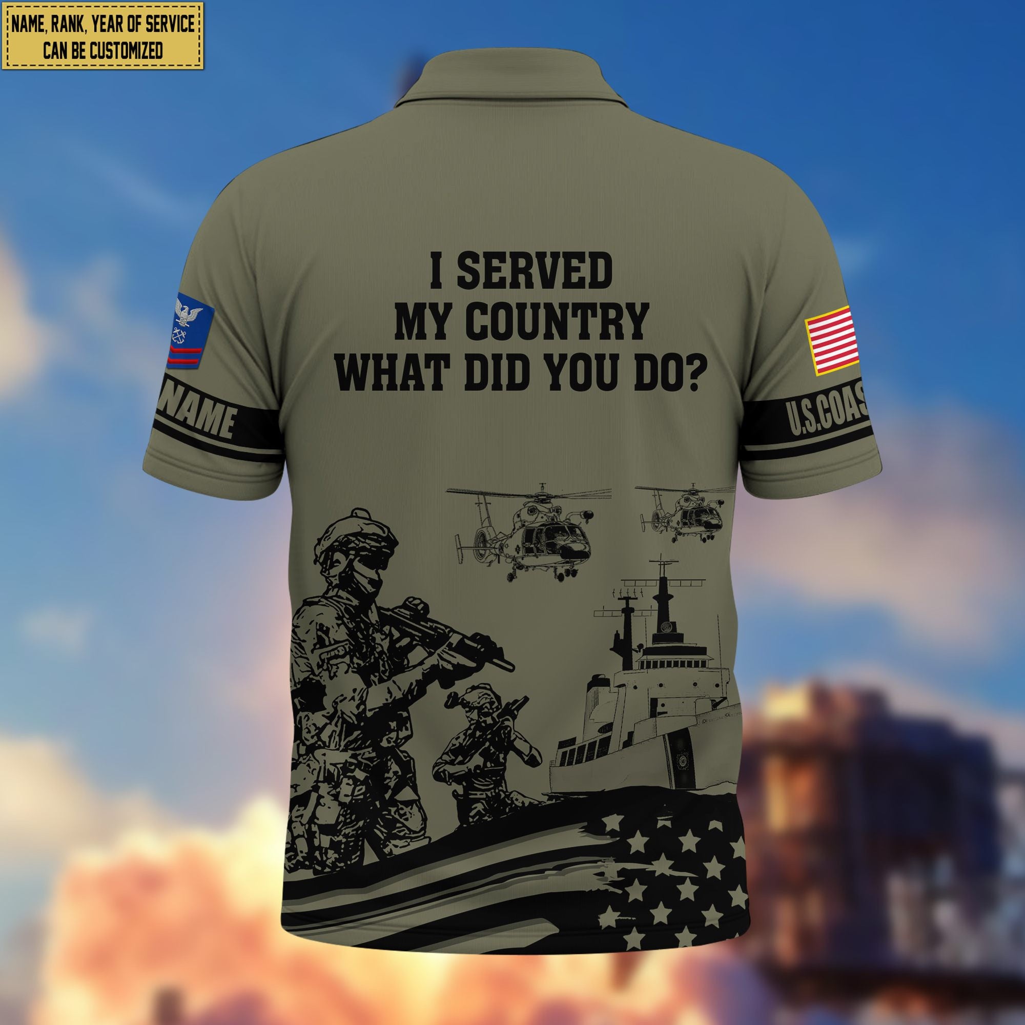 Premium USCG Custom Polo Shirt VPVC205905, Gifts for Coast Guard Veteran, Gifts For Dad, Gifts On Father's Day, Independence Day, Veterans Day.