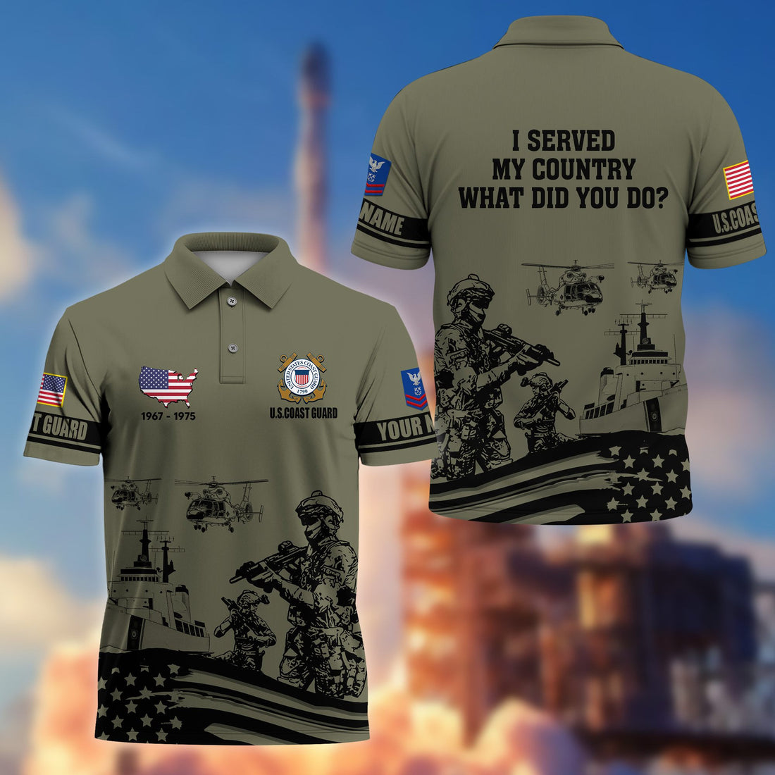 Premium USCG Custom Polo Shirt VPVC205905, Gifts for Coast Guard Veteran, Gifts For Dad, Gifts On Father's Day, Independence Day, Veterans Day.