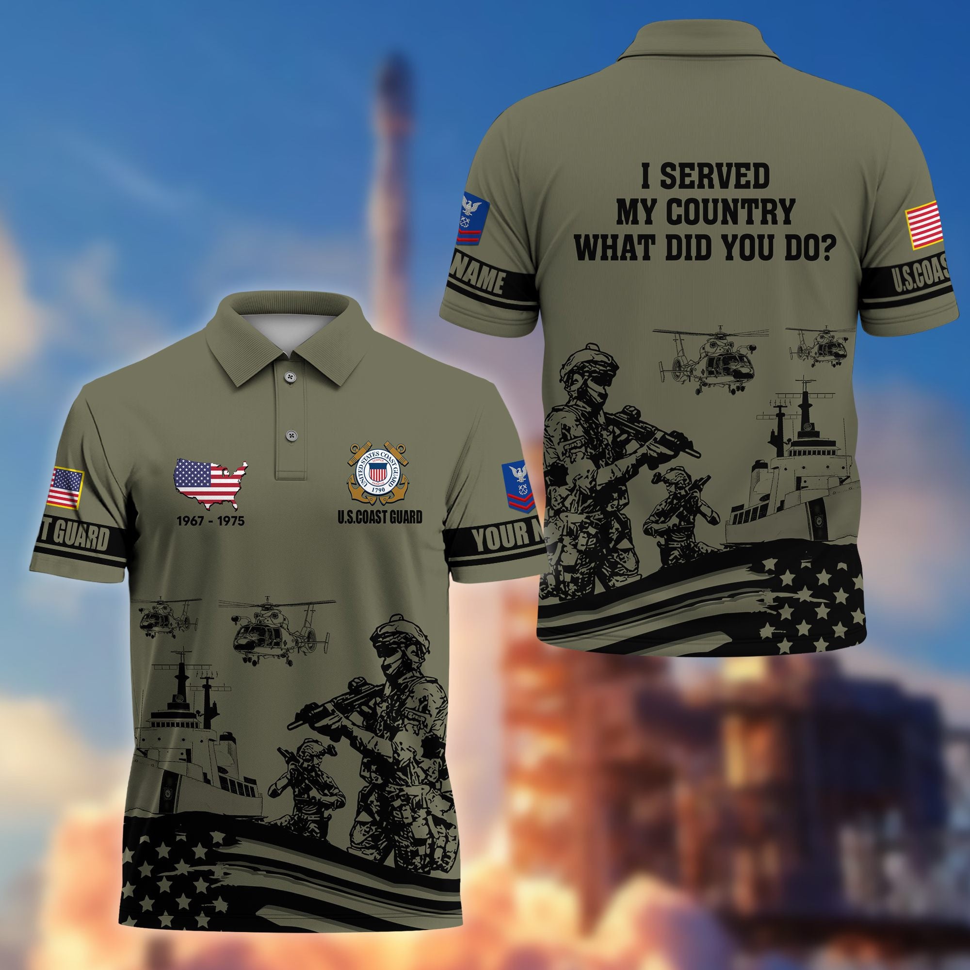 Premium USCG Custom Polo Shirt VPVC205905, Gifts for Coast Guard Veteran, Gifts For Dad, Gifts On Father's Day, Independence Day, Veterans Day.