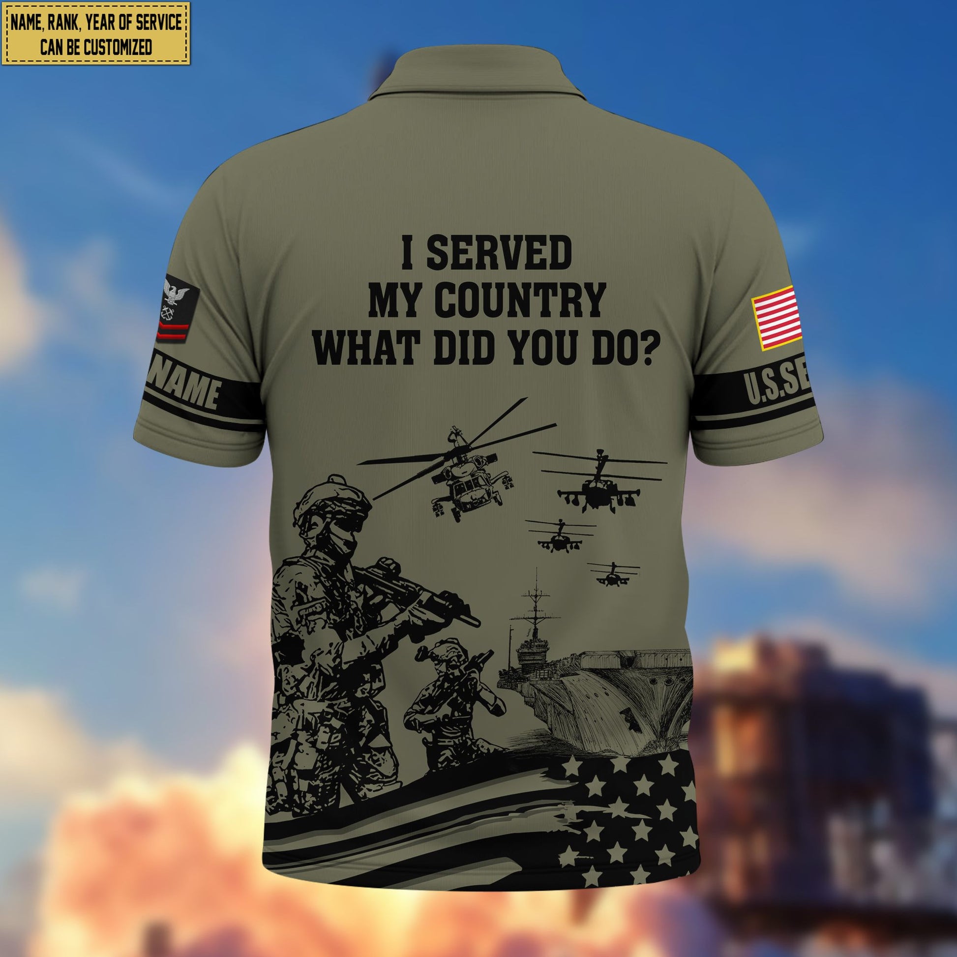 Premium Custom US Seabees Veteran Polo Shirt VPVC205909, Gifts for Seabees Veteran, Gifts For Dad, Gifts On Father's Day, Independence Day, Veterans Day.