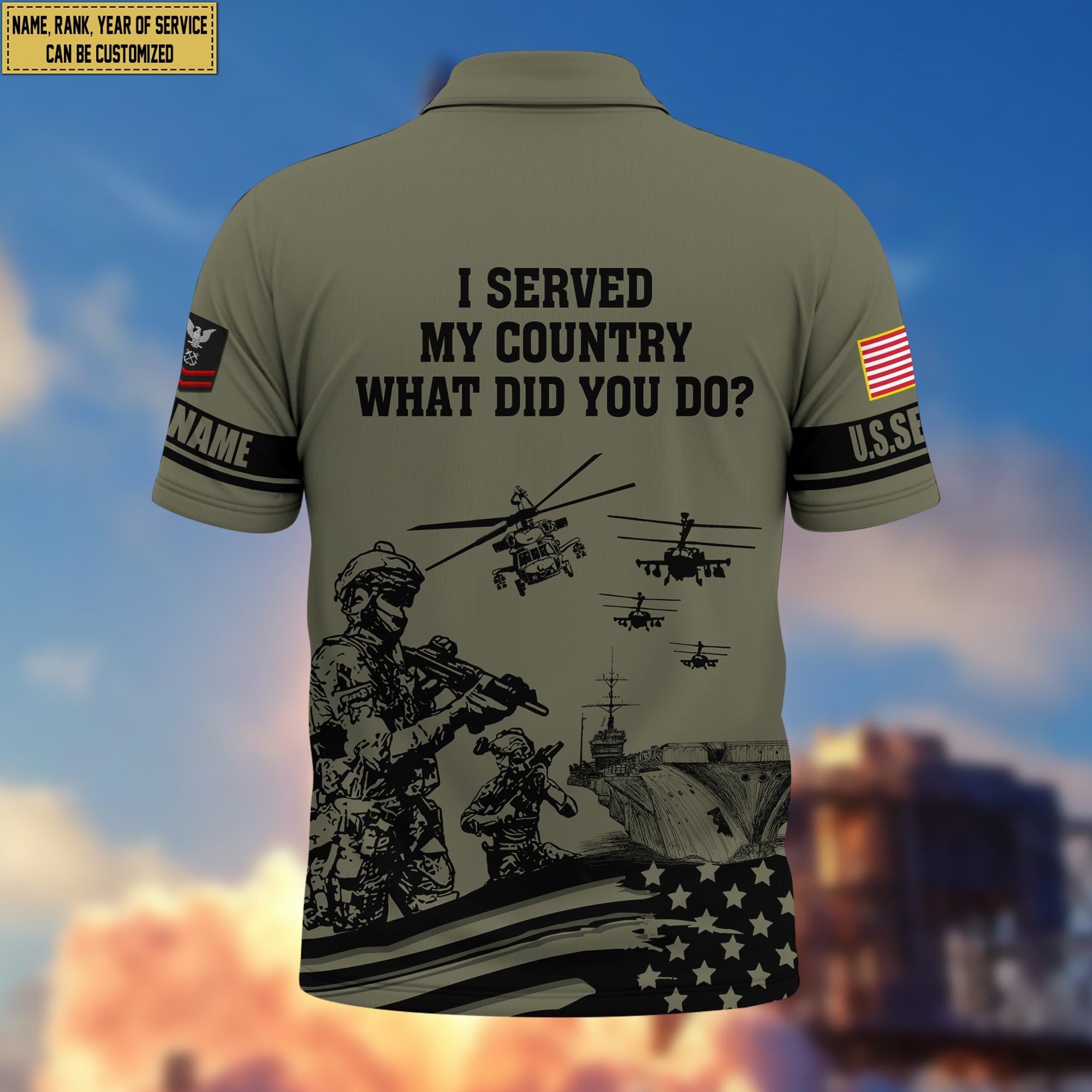 Premium Custom US Seabees Veteran Polo Shirt VPVC205909, Gifts for Seabees Veteran, Gifts For Dad, Gifts On Father's Day, Independence Day, Veterans Day.