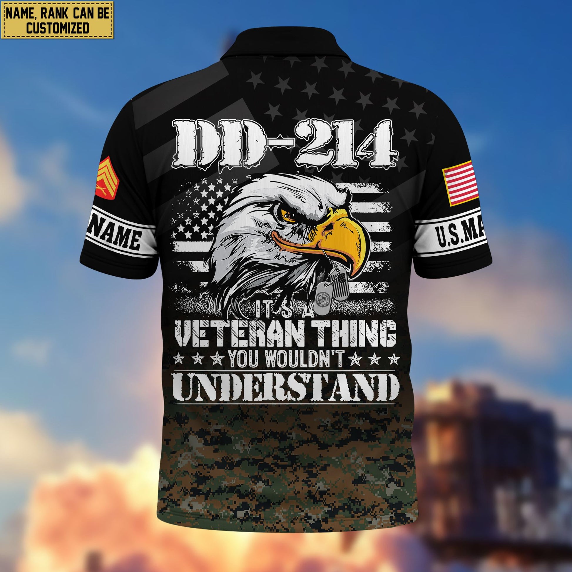 Premium Custom USMC Polo Shirt VPVC206003, Gifts for Marine Veteran, Gifts For Dad, Gifts On Father's Day, Independence Day, Veterans Day.