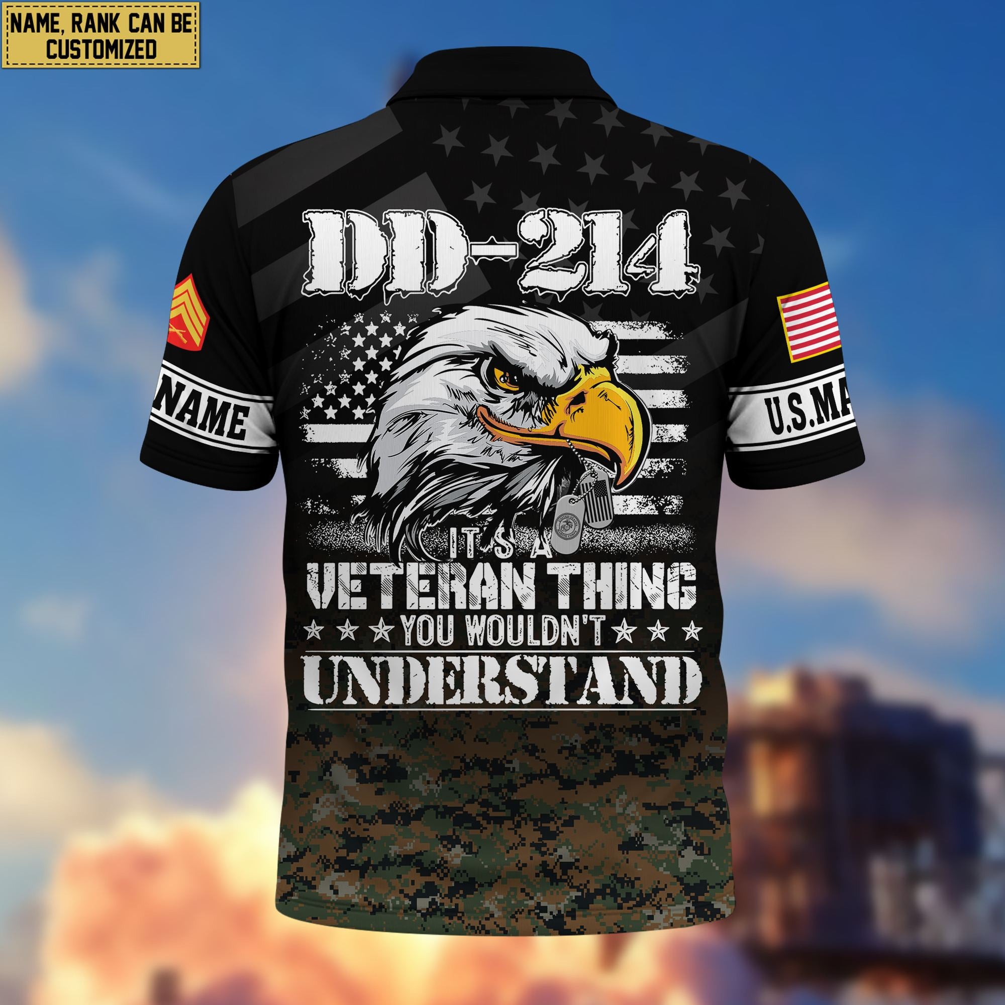 Premium Custom USMC Polo Shirt VPVC206003, Gifts for Marine Veteran, Gifts For Dad, Gifts On Father's Day, Independence Day, Veterans Day.