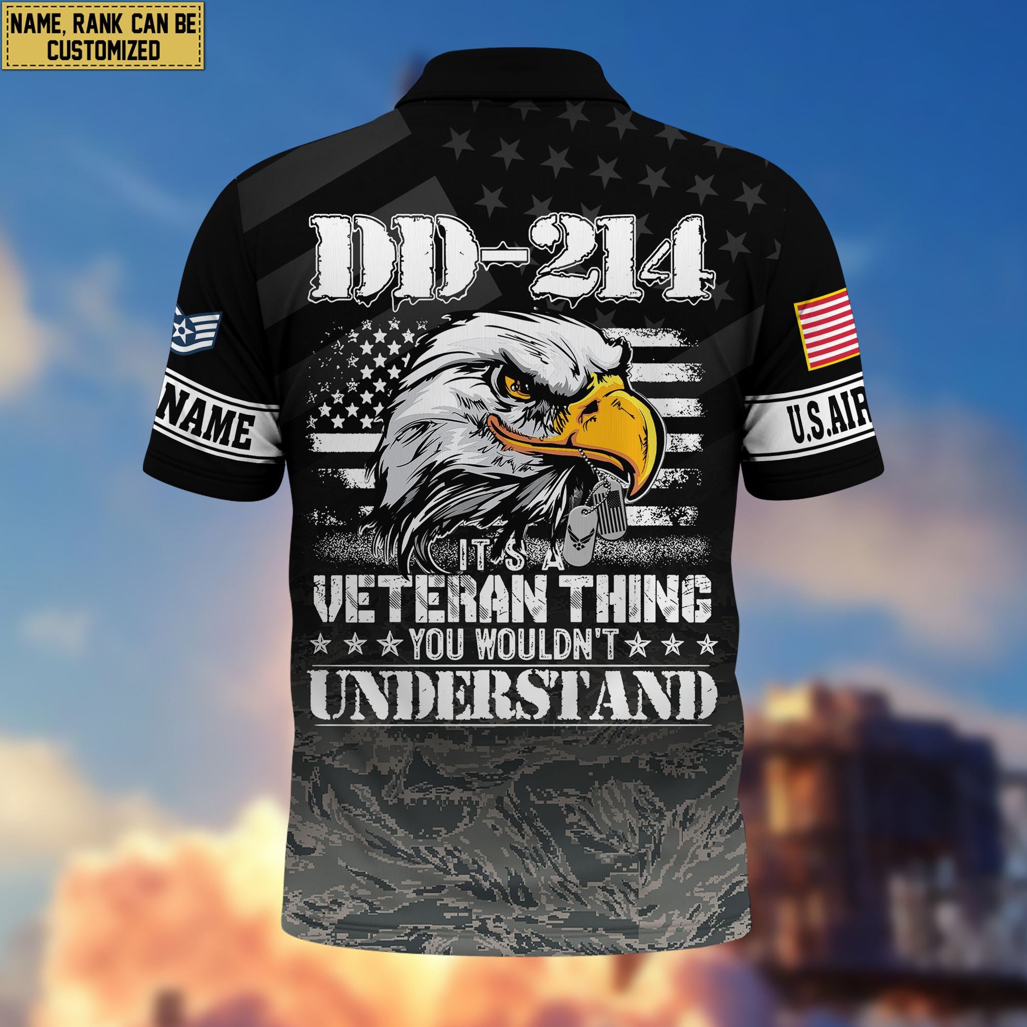 Premium Custom USAF Polo Shirt VPVC206004, Gifts for Air Force Veteran, Gifts For Dad, Gifts On Father's Day, Independence Day, Veterans Day.