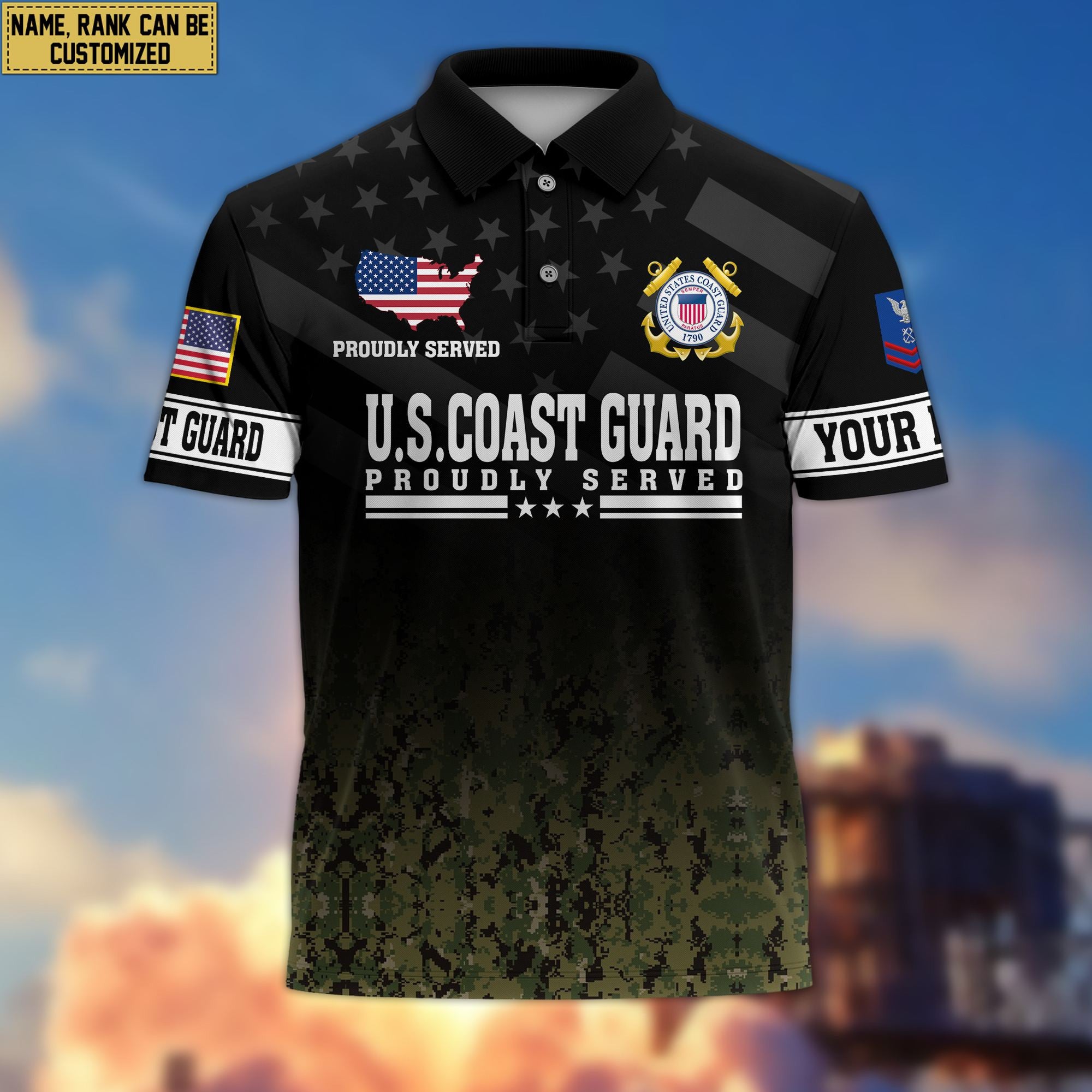 Premium USCG Custom Polo Shirt VPVC206005, Gifts for Coast Guard Veteran, Gifts For Dad, Gifts On Father's Day, Independence Day, Veterans Day.
