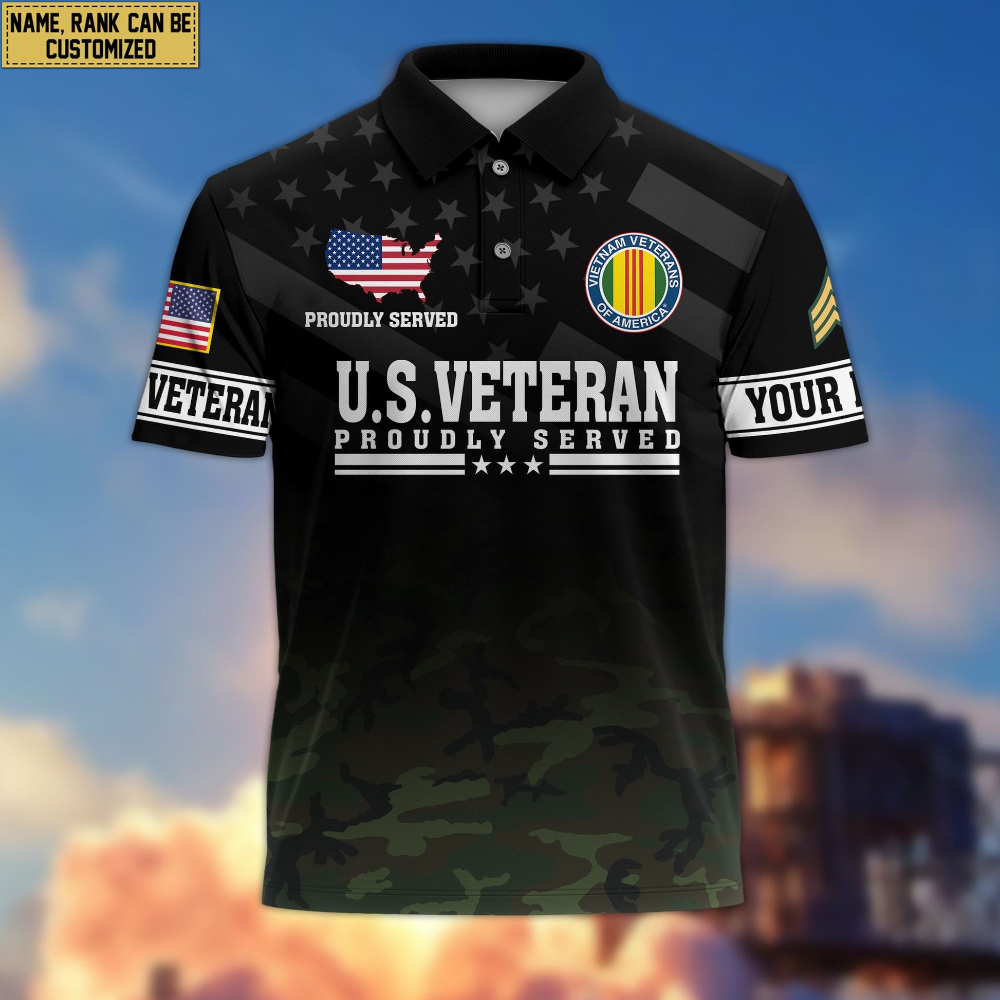 Premium Custom Vietnam Veteran Polo Shirt VPVC206006, Gifts for Vietnam Veteran, Gifts For Dad, Gifts On Father's Day, Independence Day, Veterans Day.