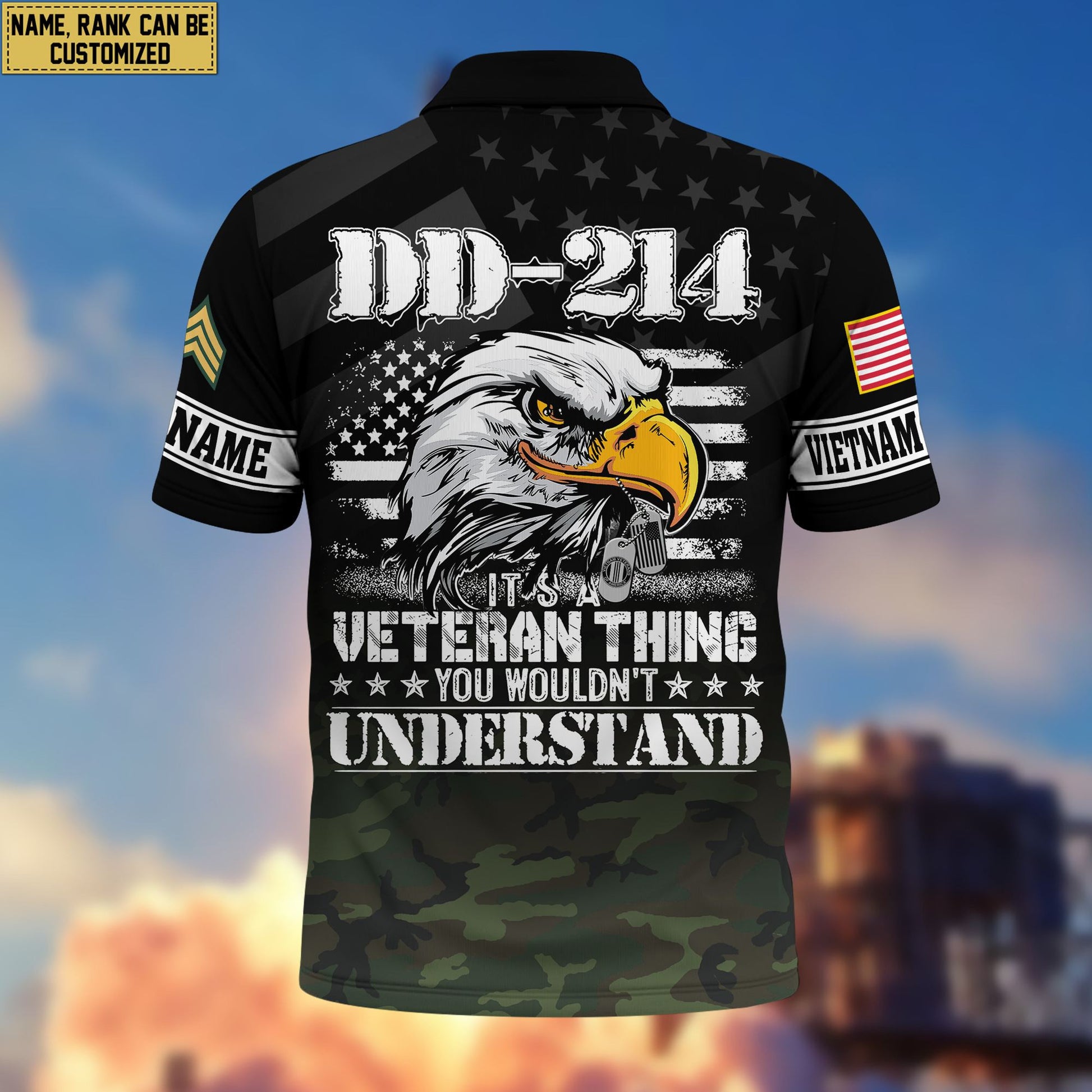 Premium Custom Vietnam Veteran Polo Shirt VPVC206006, Gifts for Vietnam Veteran, Gifts For Dad, Gifts On Father's Day, Independence Day, Veterans Day.