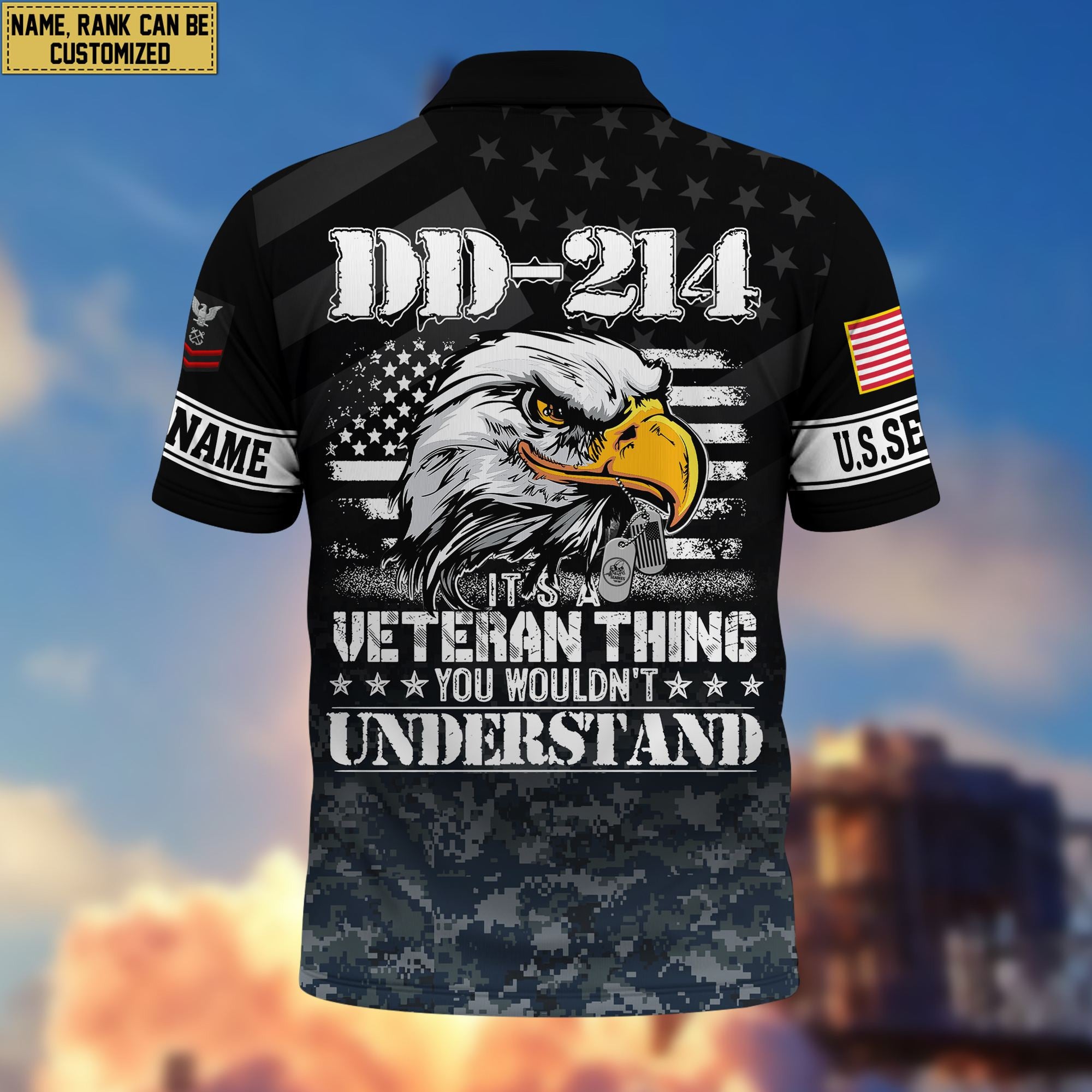 Premium Custom US Seabees Veteran Polo Shirt VPVC206009, Gifts for Seabees Veteran, Gifts For Dad, Gifts On Father's Day, Independence Day, Veterans Day.