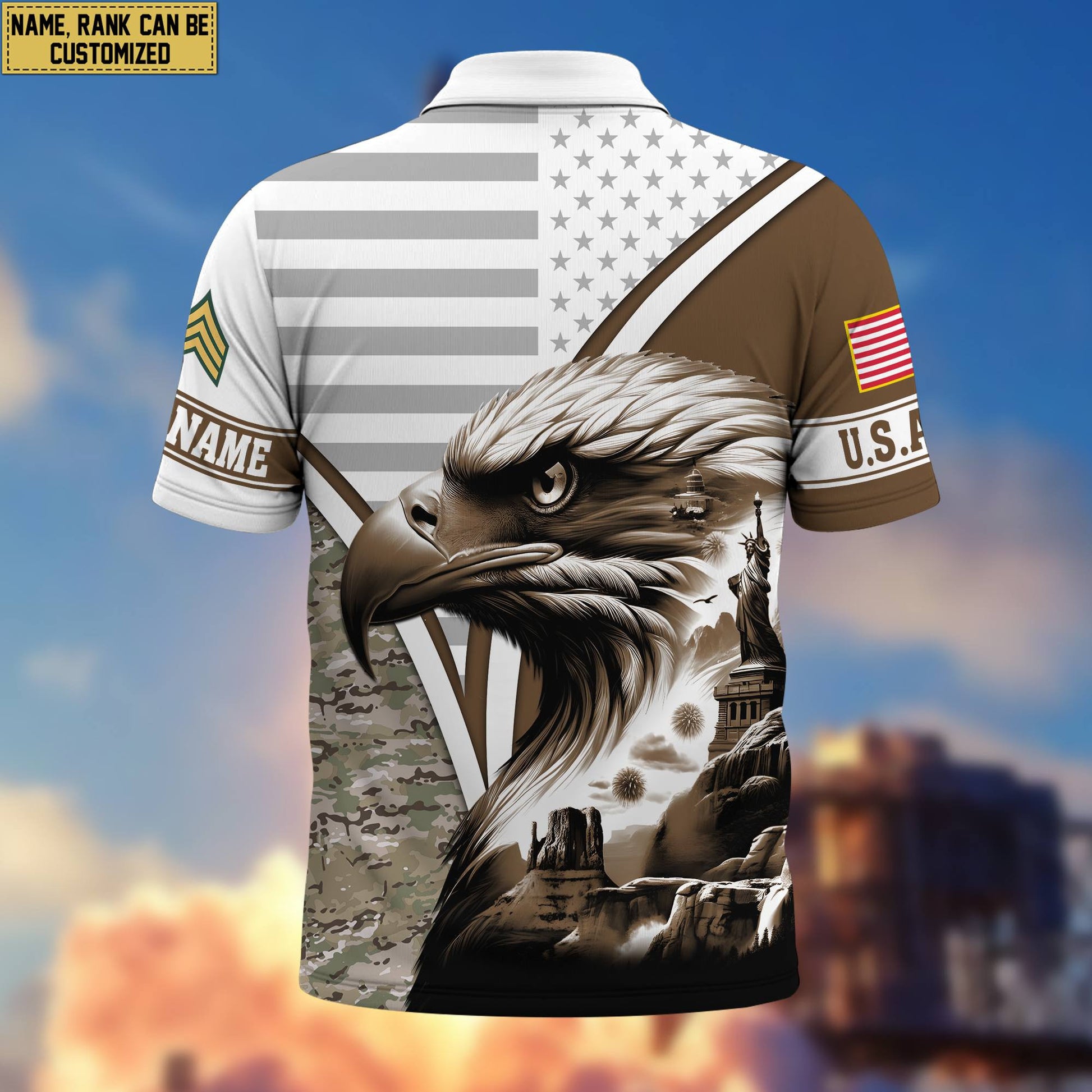 Premium Custom US Army Polo Shirt VPVC206101, Gifts for Army Veteran, Gifts For Dad, Gifts On Father's Day, Independence Day, Veterans Day.