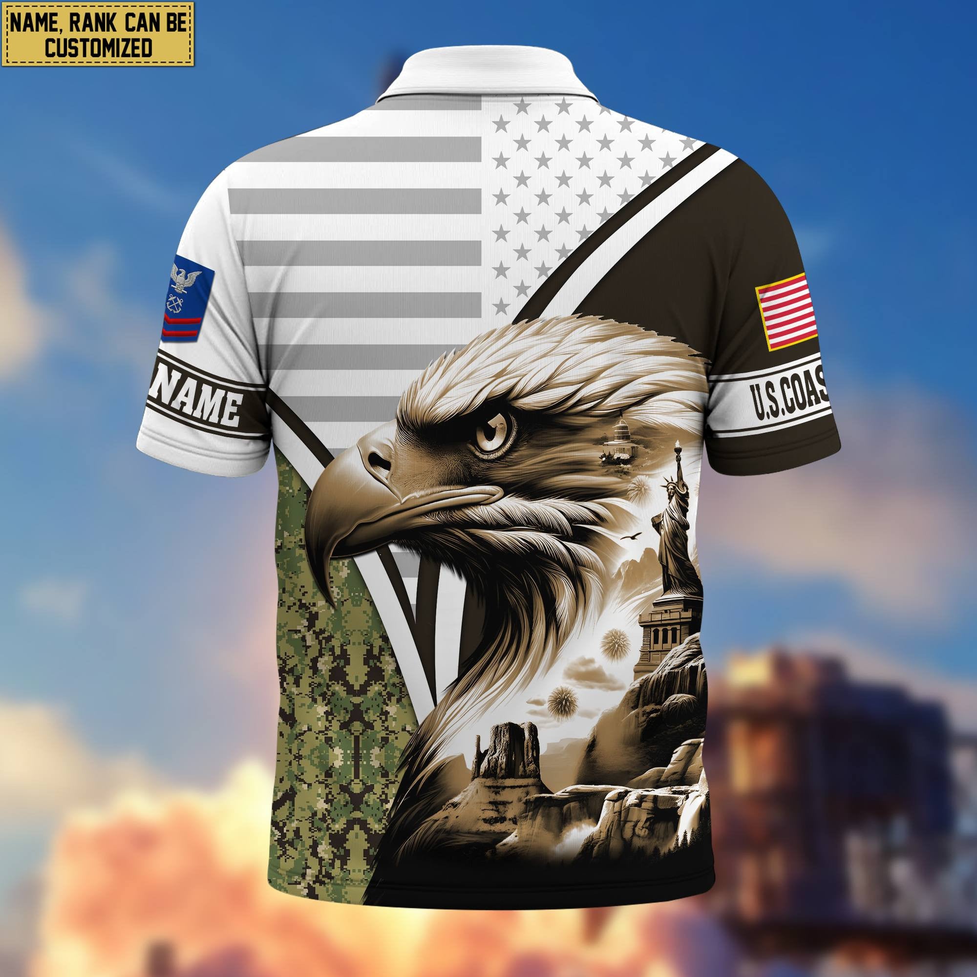 Premium Custom USCG Polo Shirt VPVC206105, Gifts for Coast Guard Veteran, Gifts For Dad, Gifts On Father's Day, Independence Day, Veterans Day.