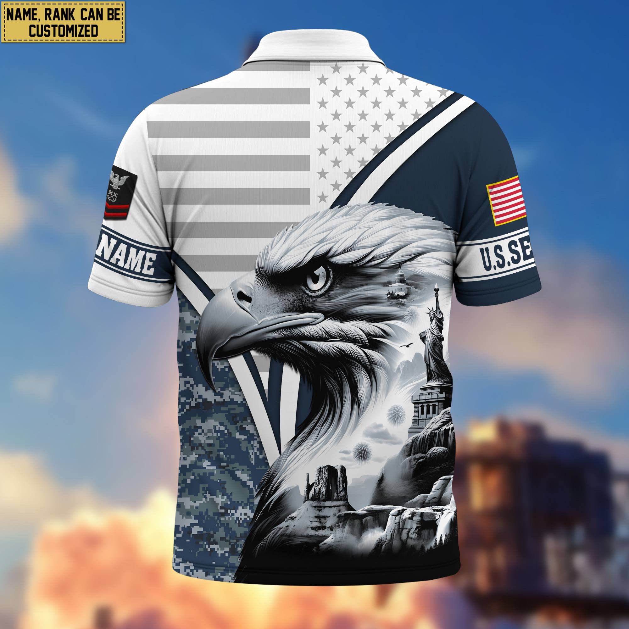 Premium Custom US Seabees Veteran Polo Shirt VPVC206109, Gifts for Seabees Veteran, Gifts For Dad, Gifts On Father's Day, Independence Day, Veterans Day.