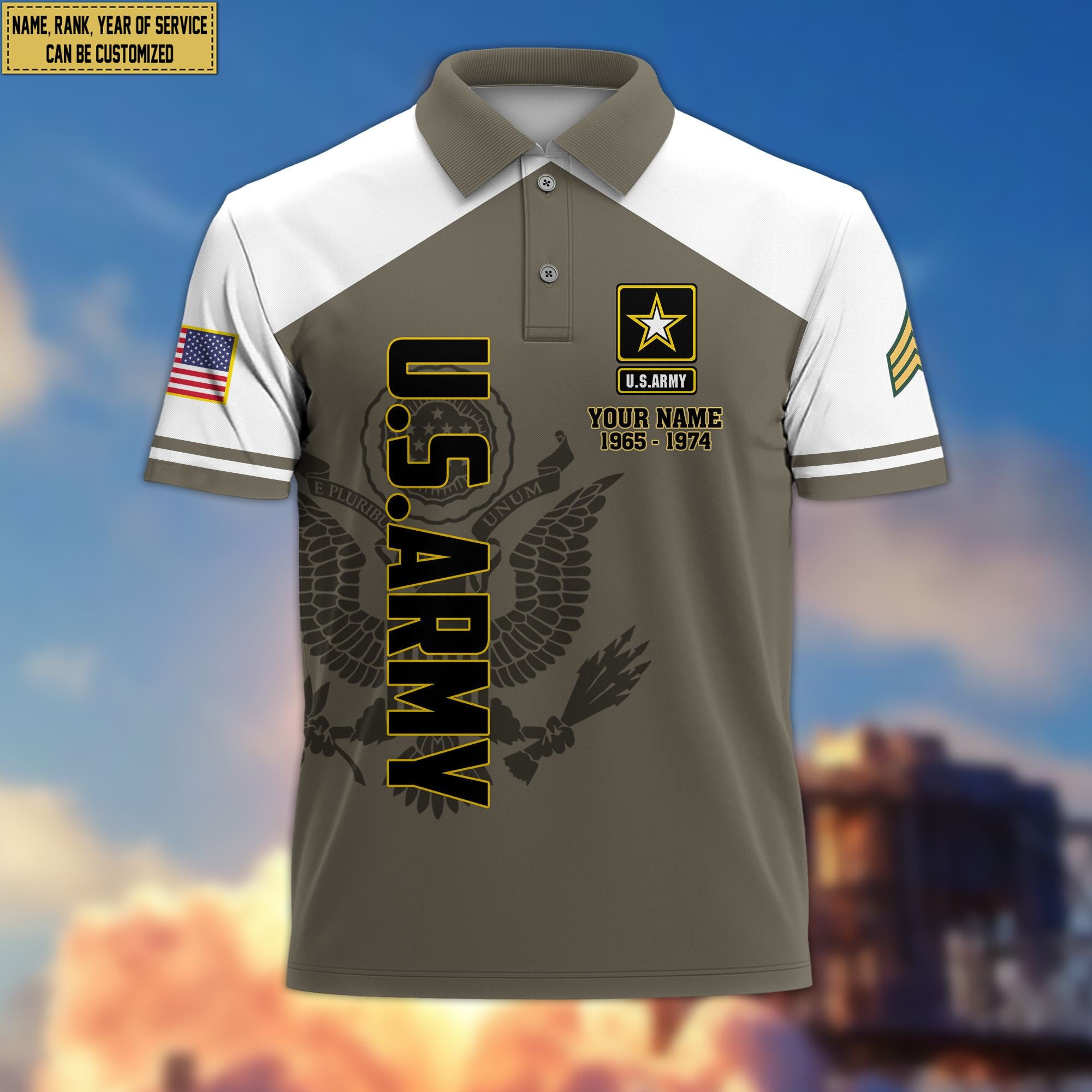 Premium Custom US Army Polo Shirt VPVC206201, Gifts for Army Veteran, Gifts For Dad, Gifts On Father's Day, Independence Day, Veterans Day.