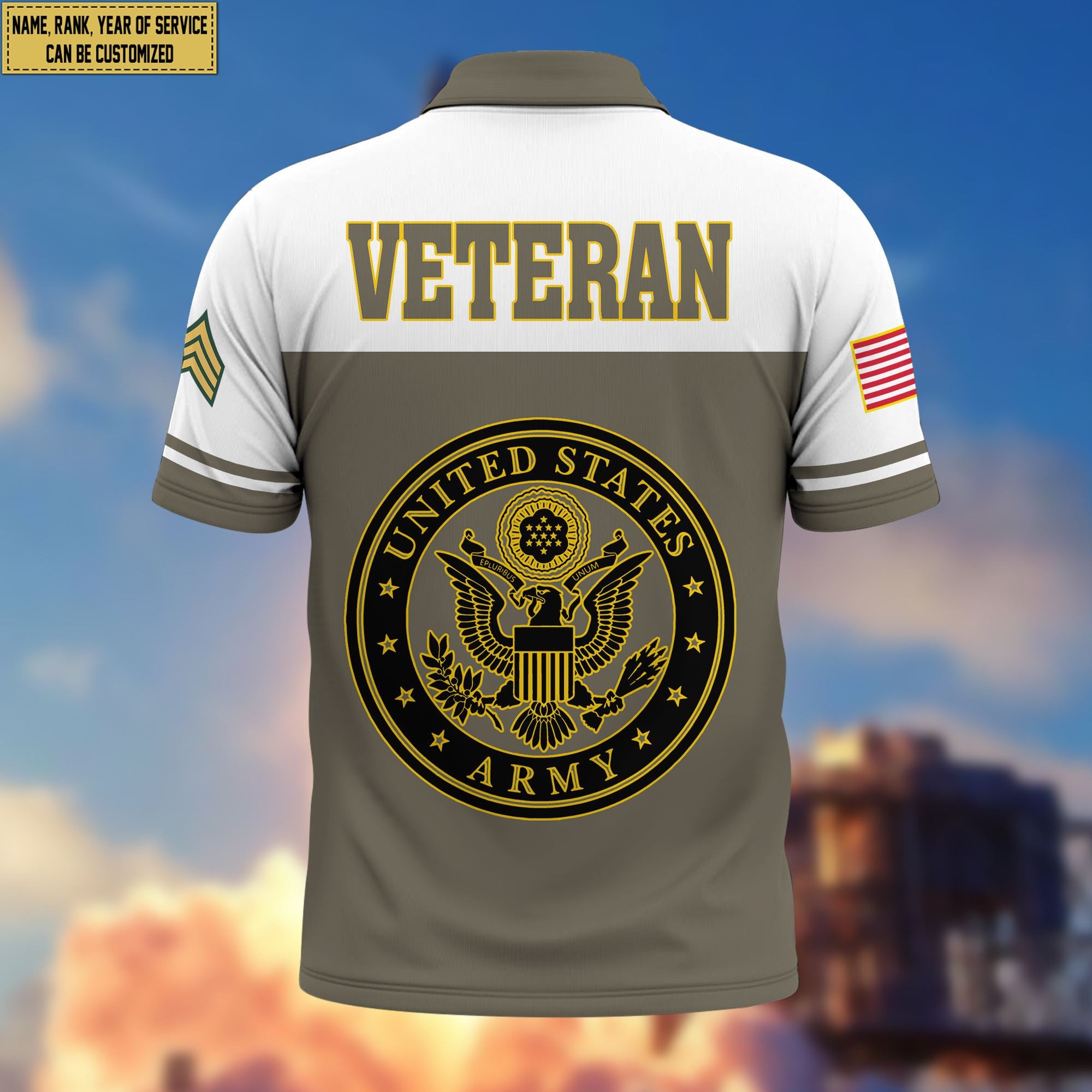 Premium Custom US Army Polo Shirt VPVC206201, Gifts for Army Veteran, Gifts For Dad, Gifts On Father's Day, Independence Day, Veterans Day.