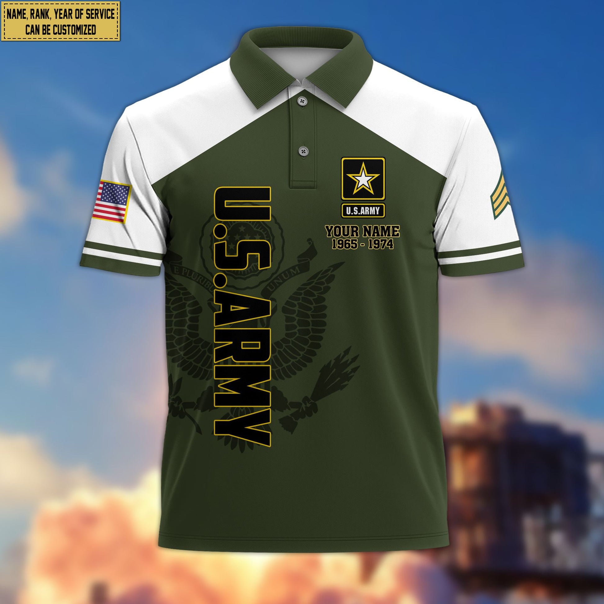 Premium Custom US Army Polo Shirt VPVC206210, Gifts for Army Veteran, Gifts For Dad, Gifts On Father's Day, Independence Day, Veterans Day.